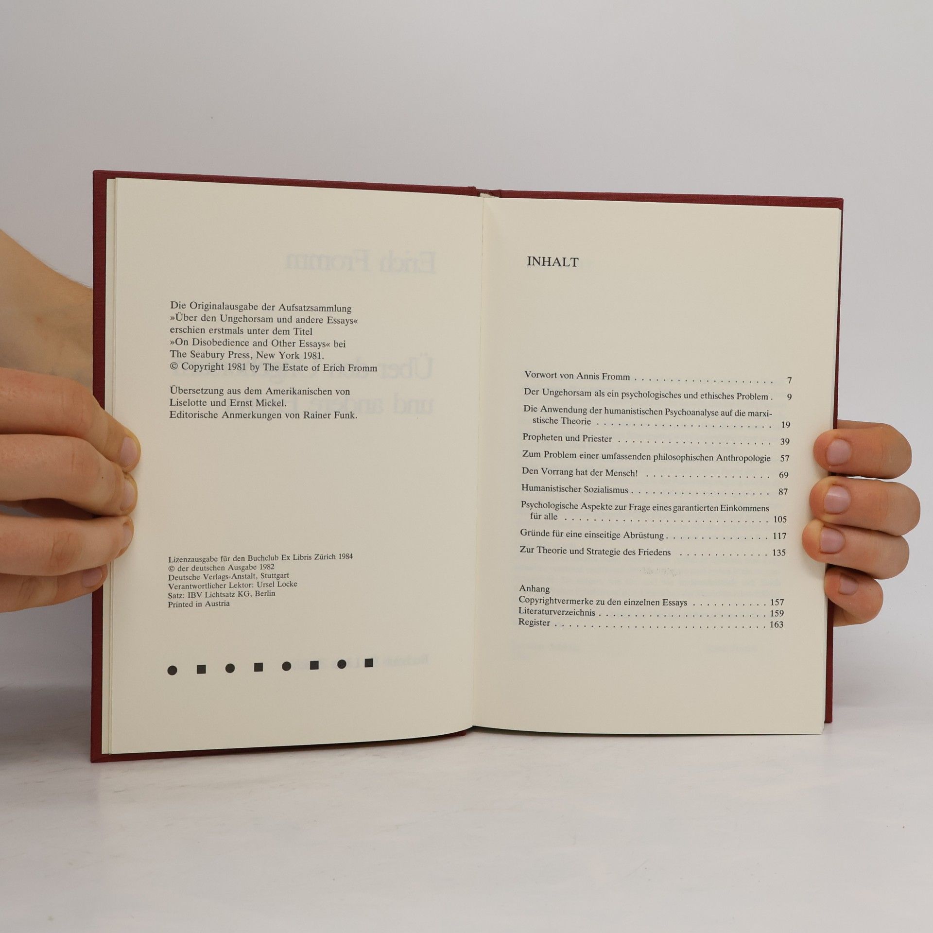 Erich Fromm Über den Ungehorsam und andere Essays
