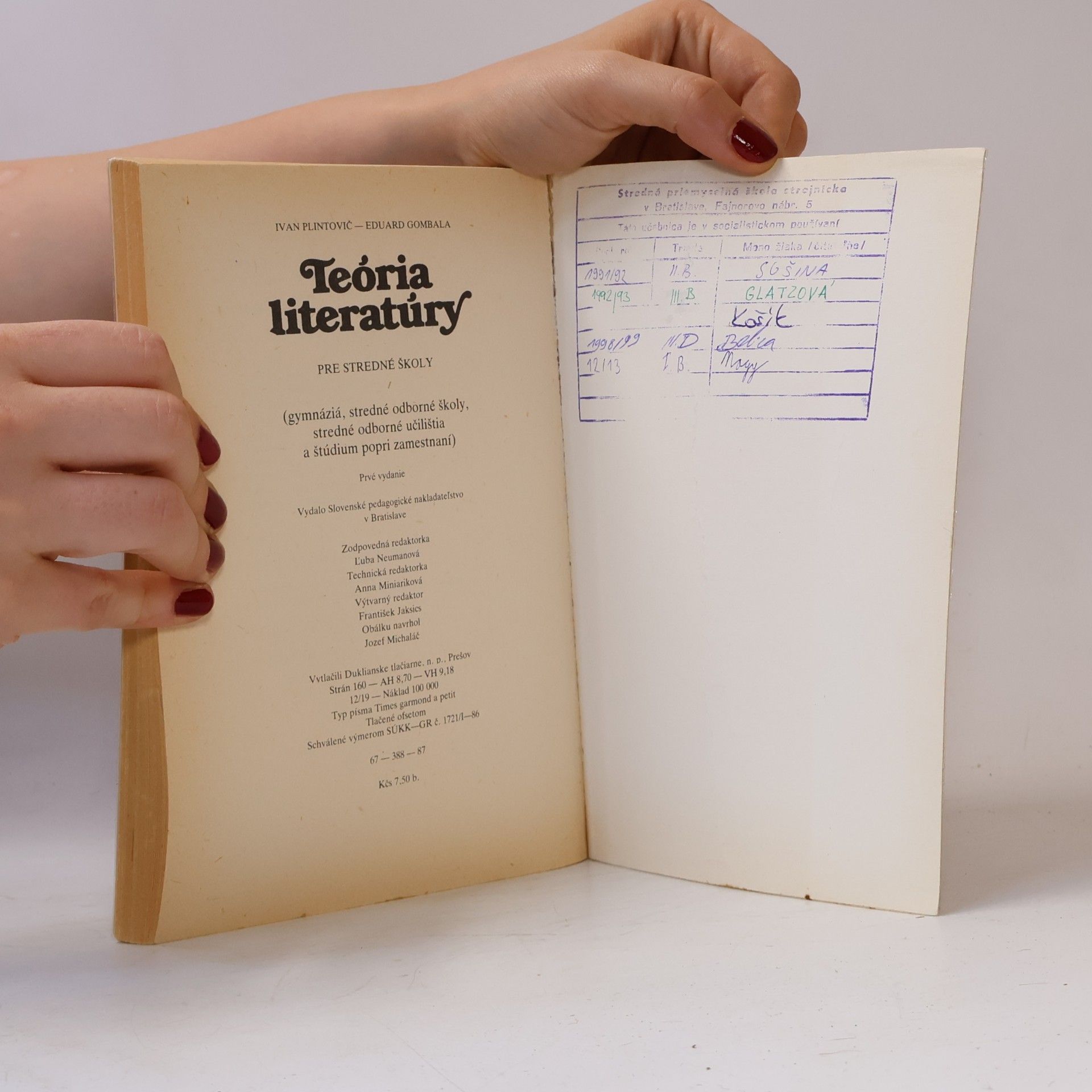 Ivan Plintovič Teória literatúry pre stredné školy