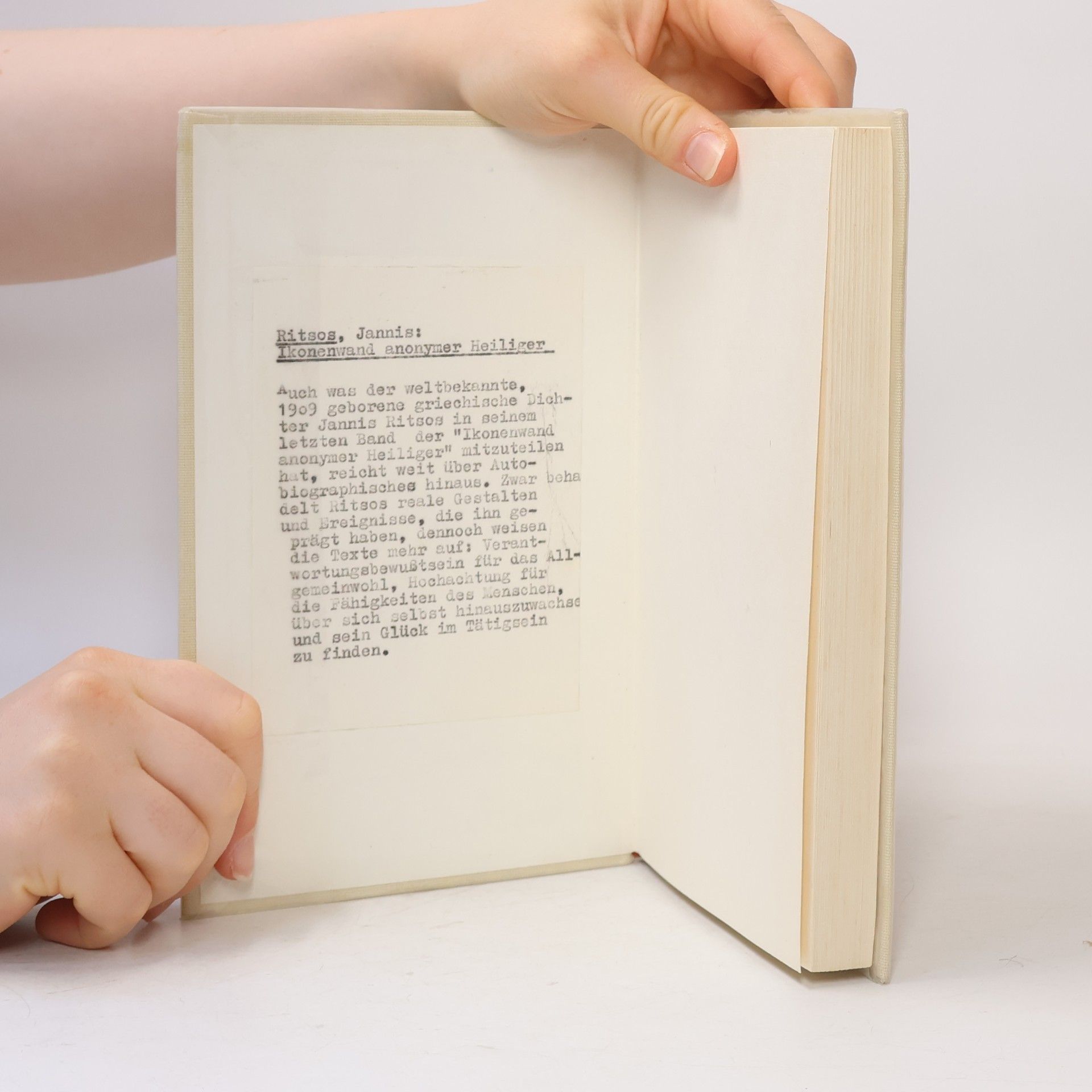 Giannis Ritsos Ikonenwand anonymer Heiliger III