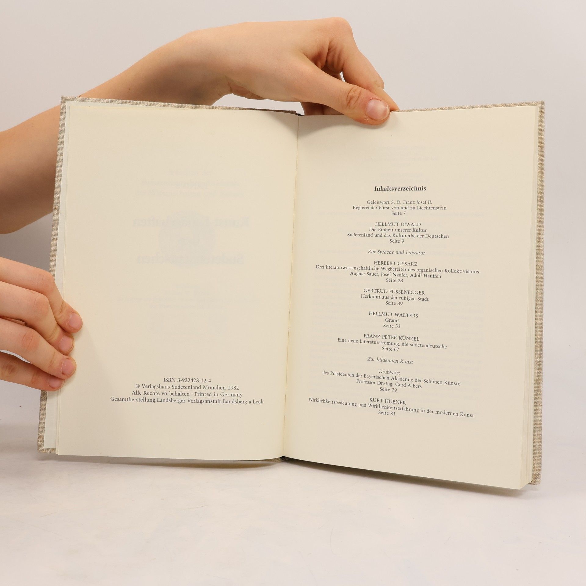 Herbert Cysarz Kunst-Landschaften der Sudetendeutschen
