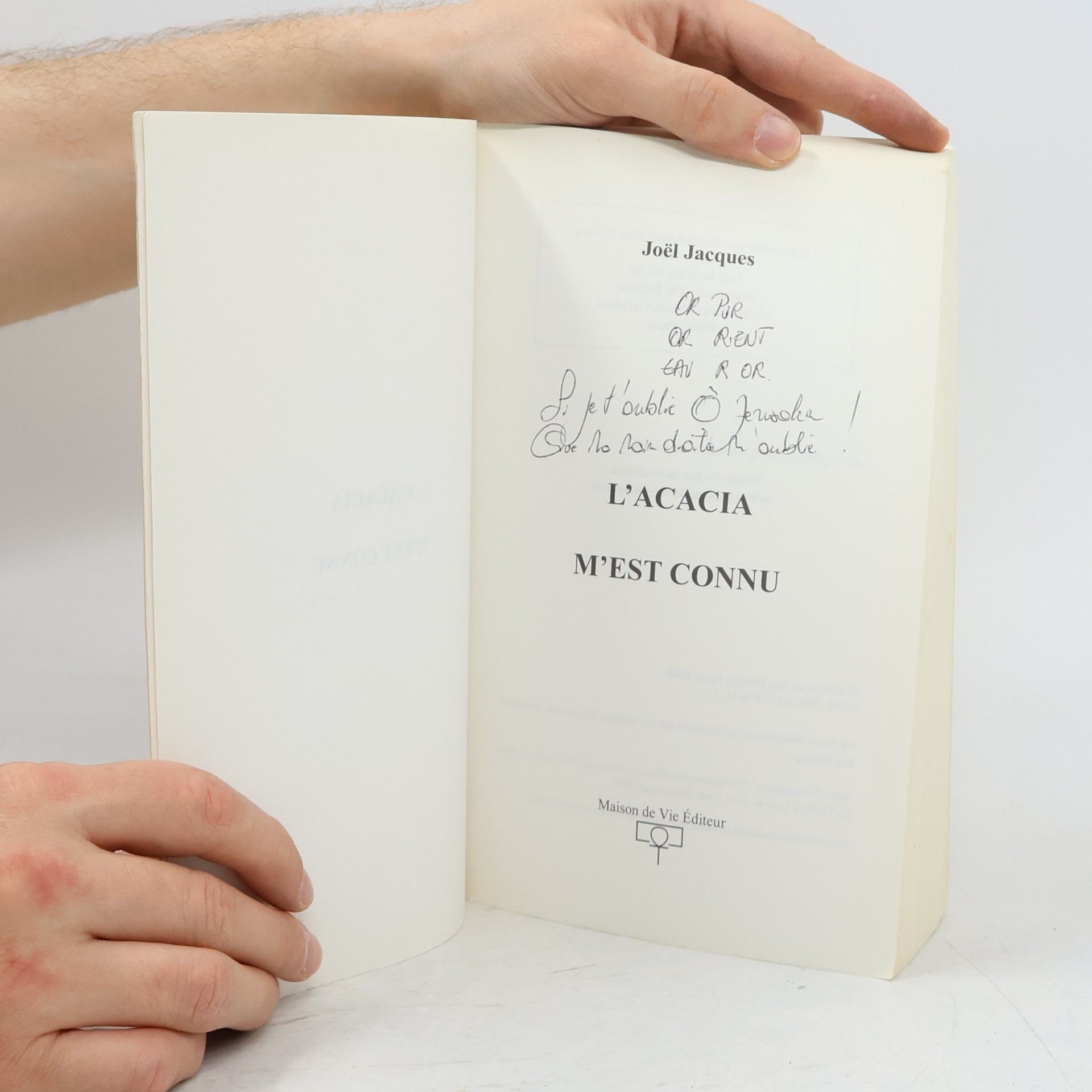 Joël Jacques L'acacia m'est connu