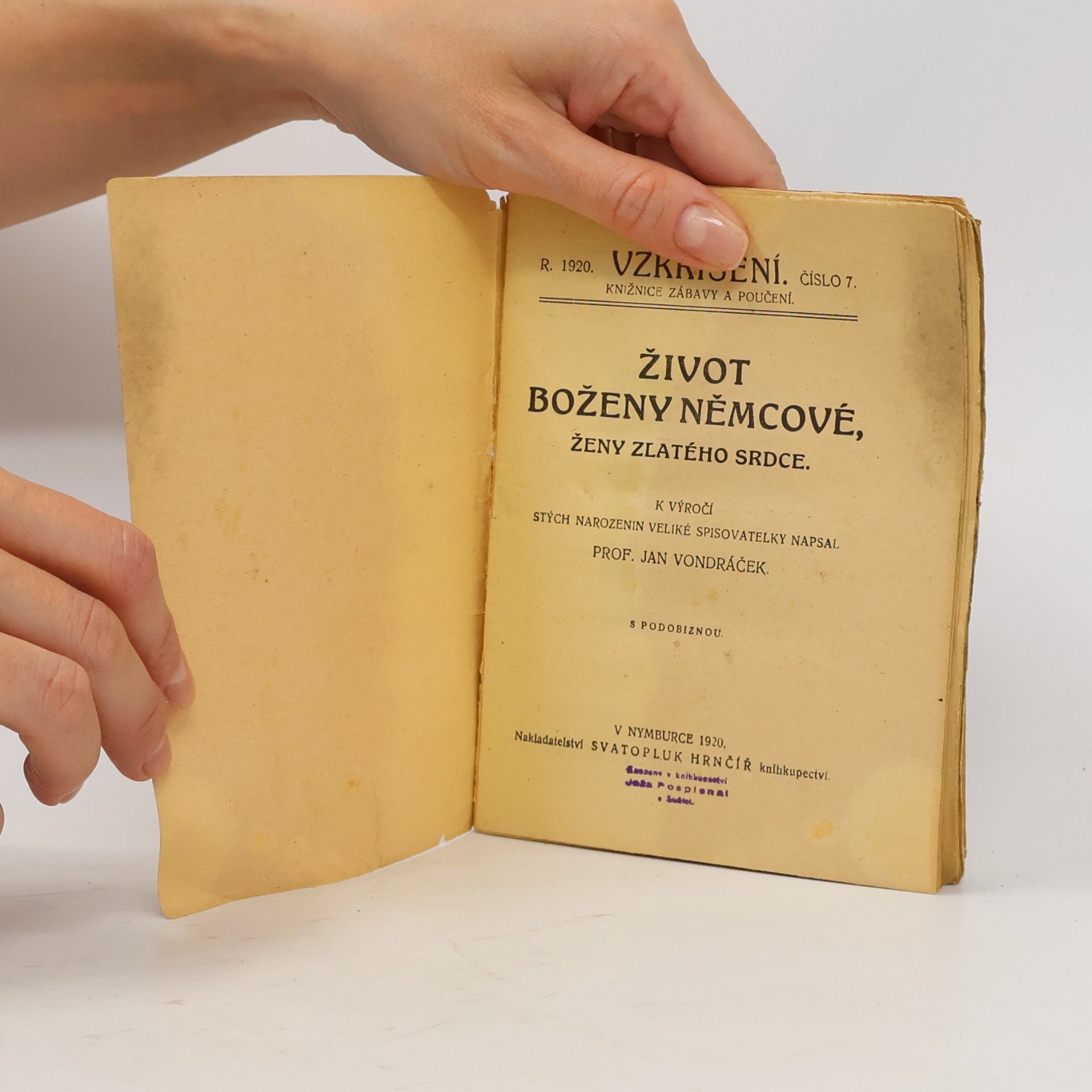 Jan Vondráček Život Boženy Němcové