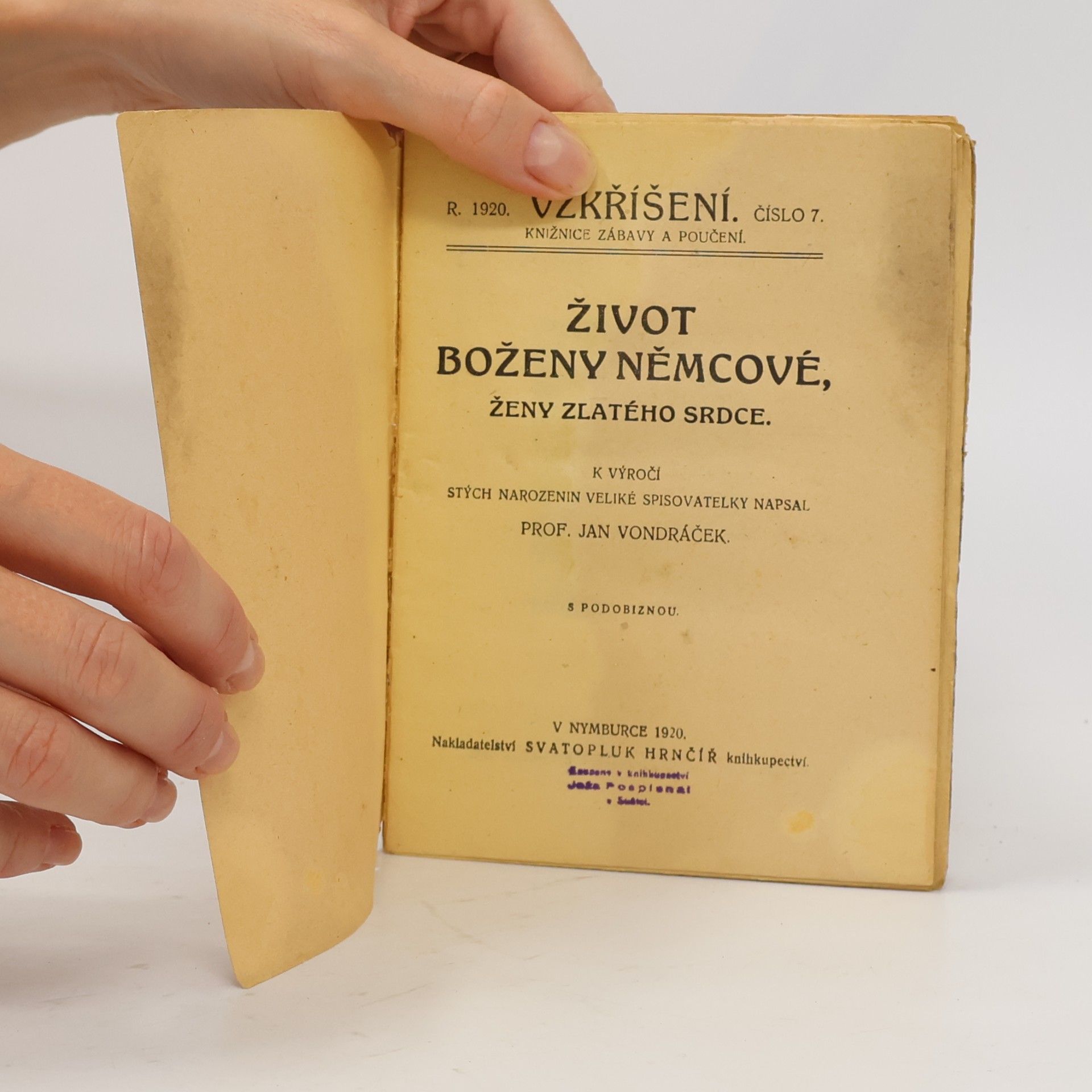 Jan Vondráček Život Boženy Němcové