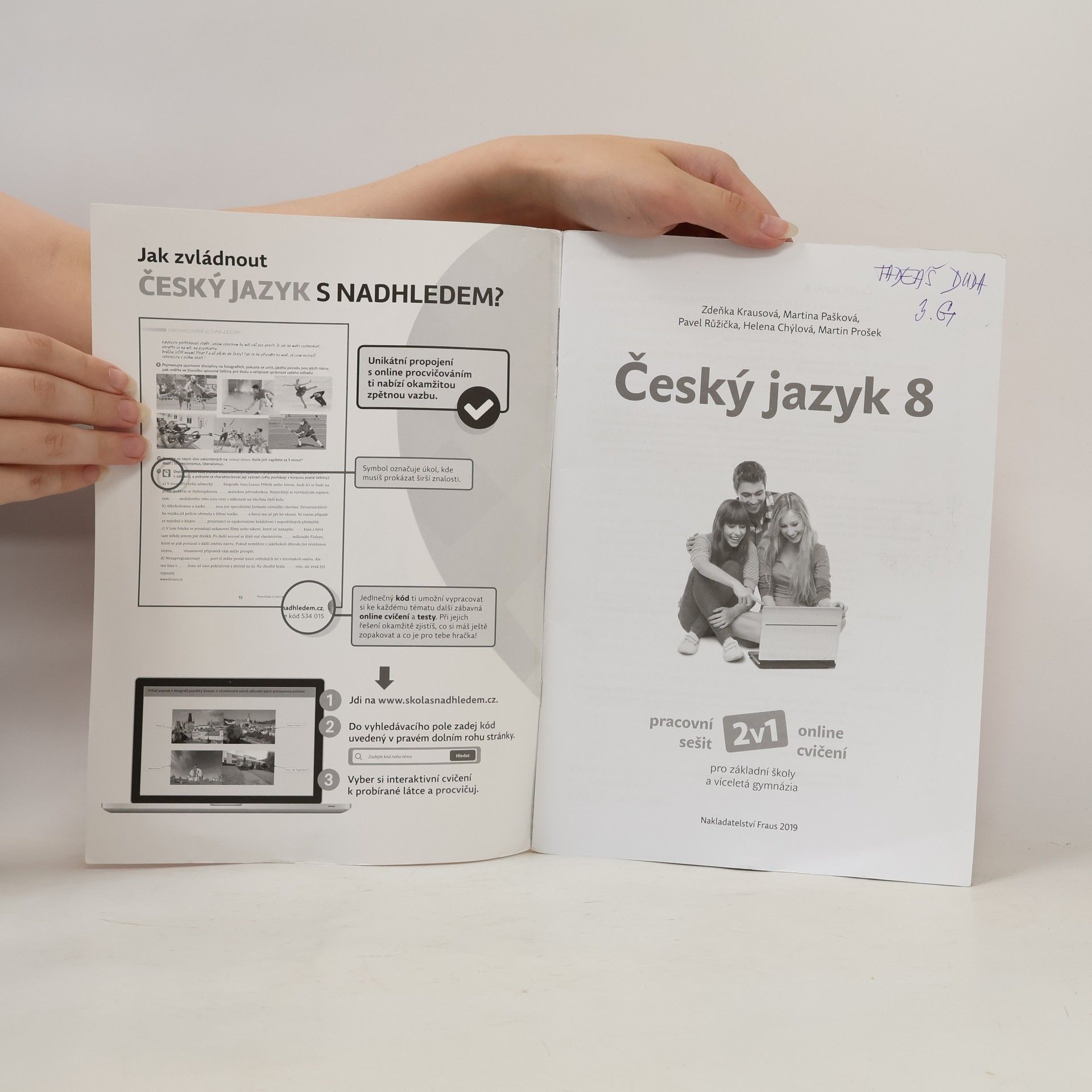 Zdeňka Krausová Český jazyk 8 : pracovní sešit 2 v 1 pro základní školy a víceletá gymnázia : online cvičení
