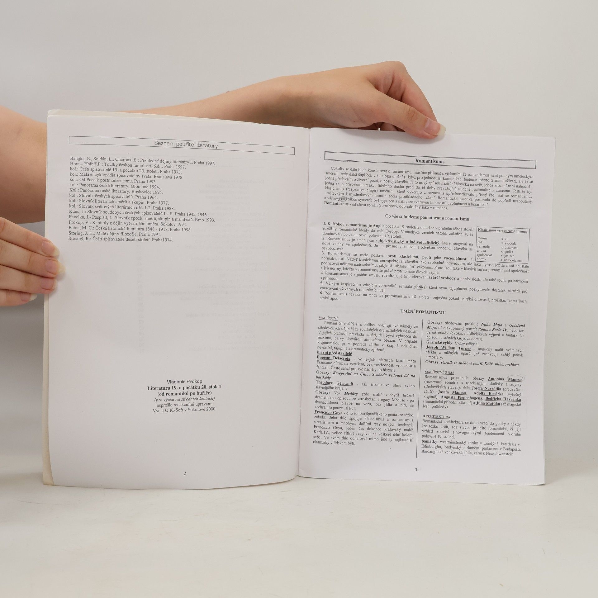 Vladimír Prokop Literatura 19. a počátku 20. století (od romantiků po buřiče)