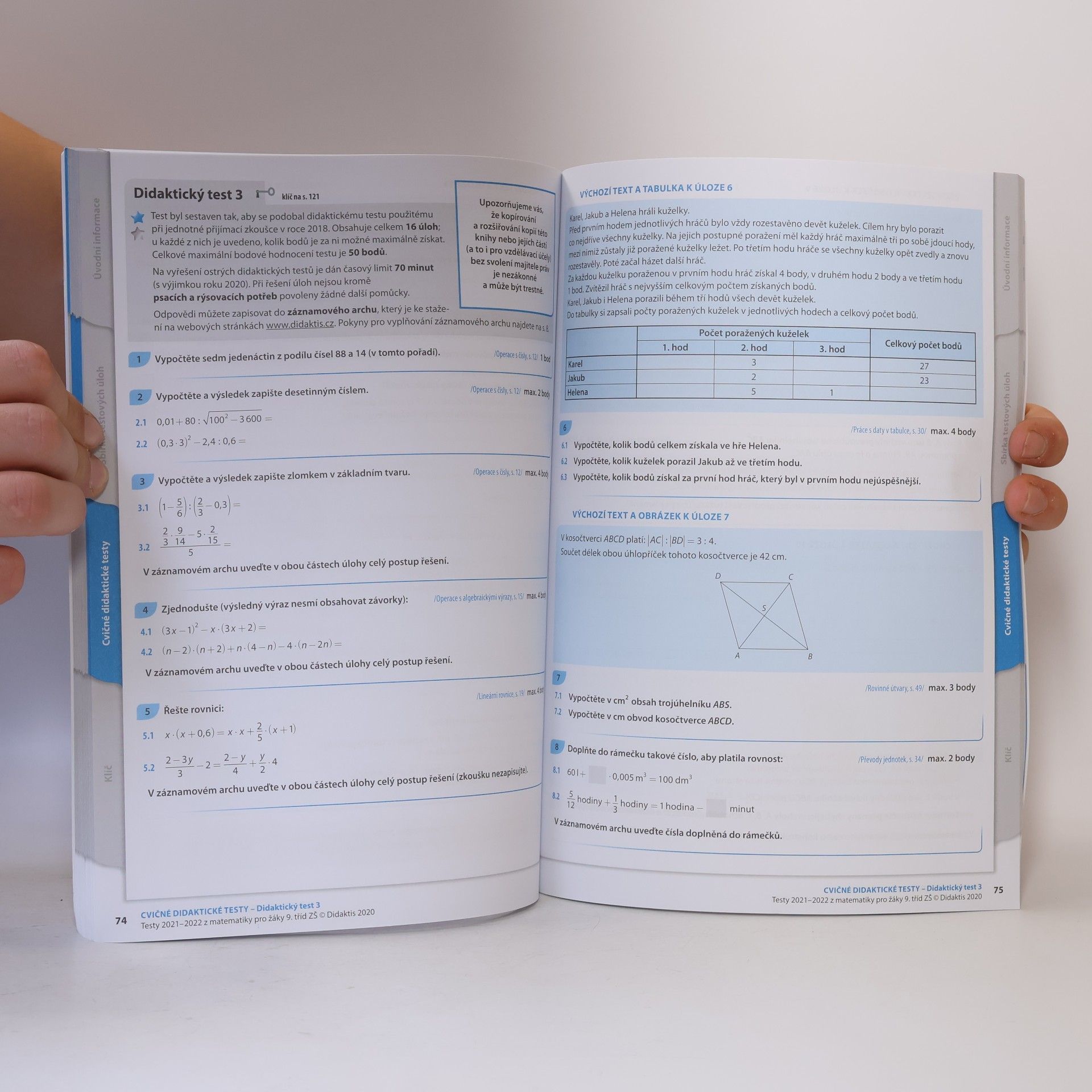 Collectif d'auteurs Testy z matematiky pro žáky 9. tříd ZŠ 2021/2022