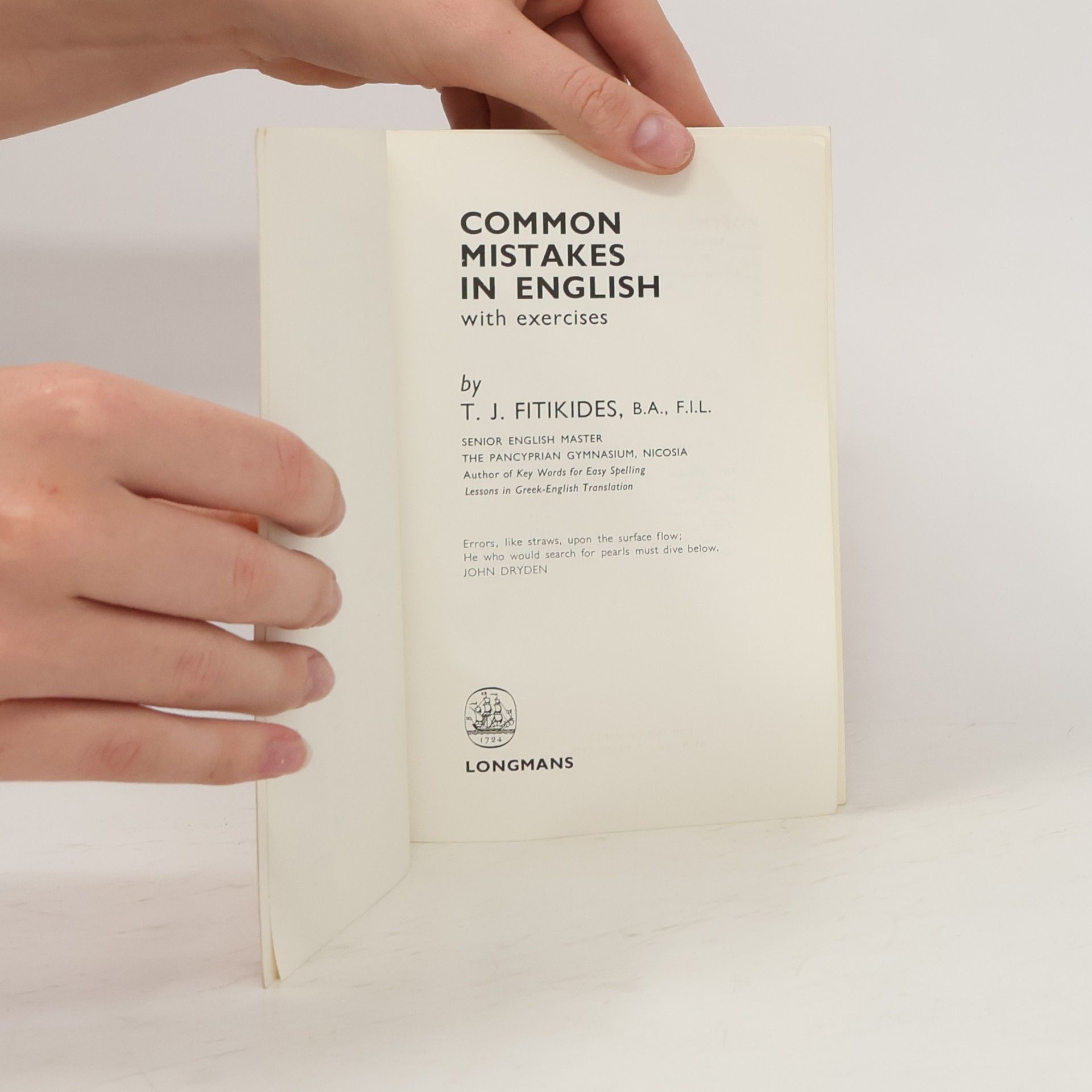 Timothy John Fitikides Common Mistakes in English with Exercises
