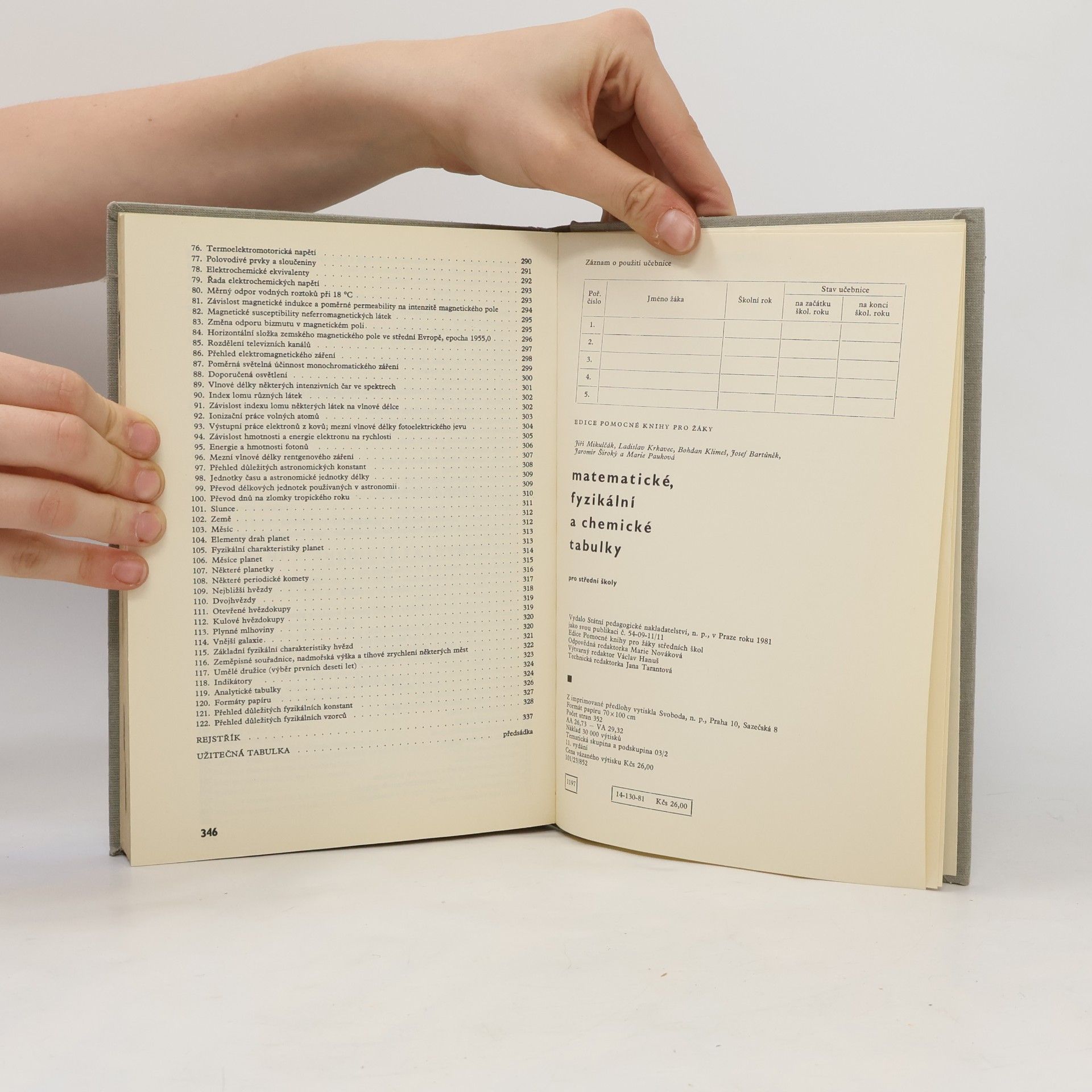 Autorenkollektiv Matematické, fyzikální, chemické tabulky pro střední školy