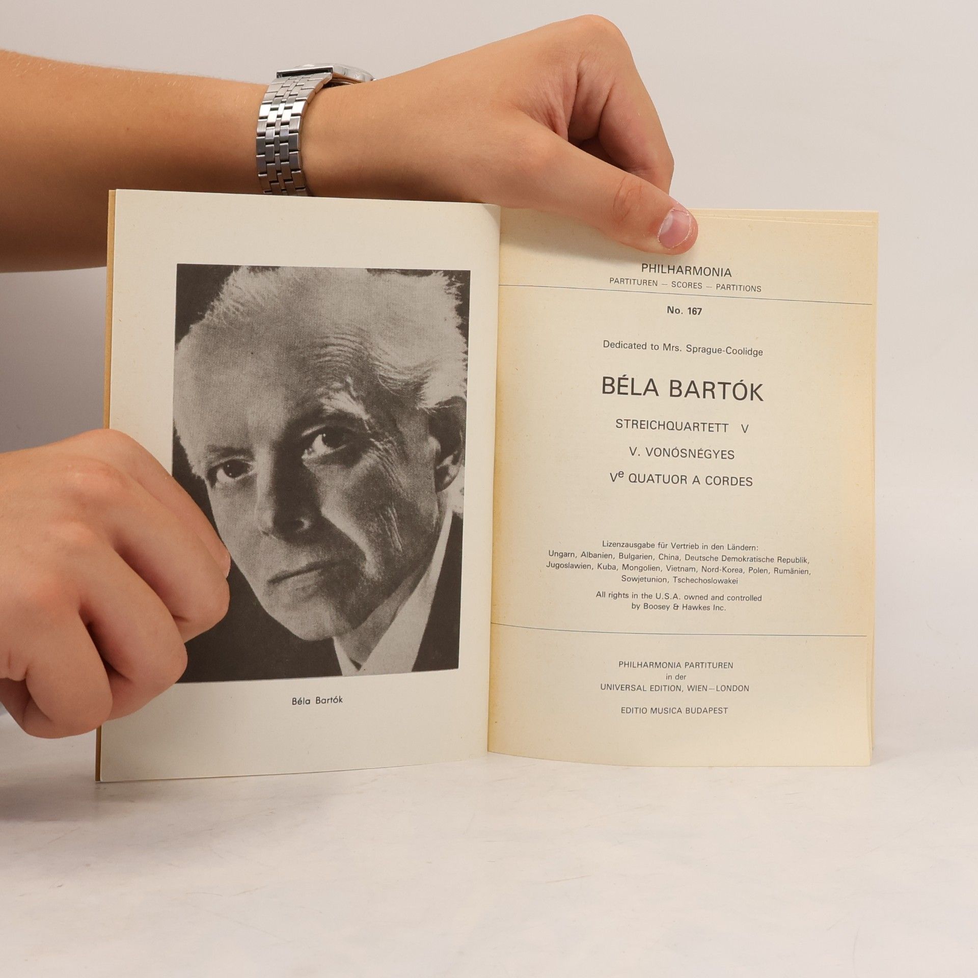 Béla Bartók Streichquartett v V. Vonésnégyes Ve quatuor a cordes