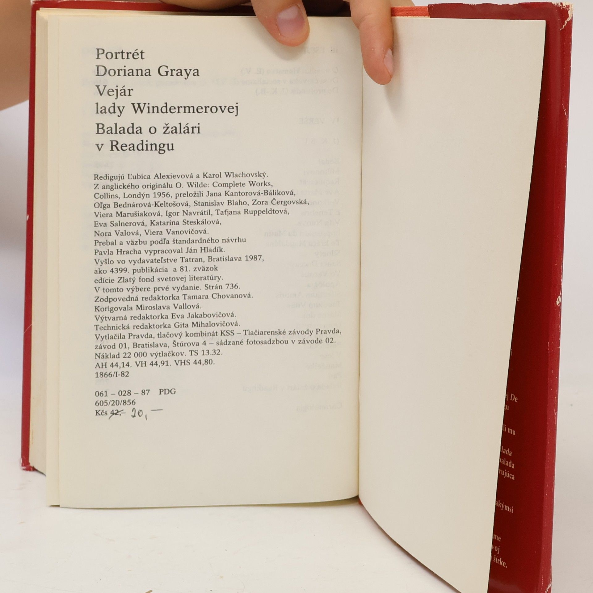 Oscar Wilde Portrét Doriana Graya. Vejár lady Windermerovej. Balada o žalári v Readingu
