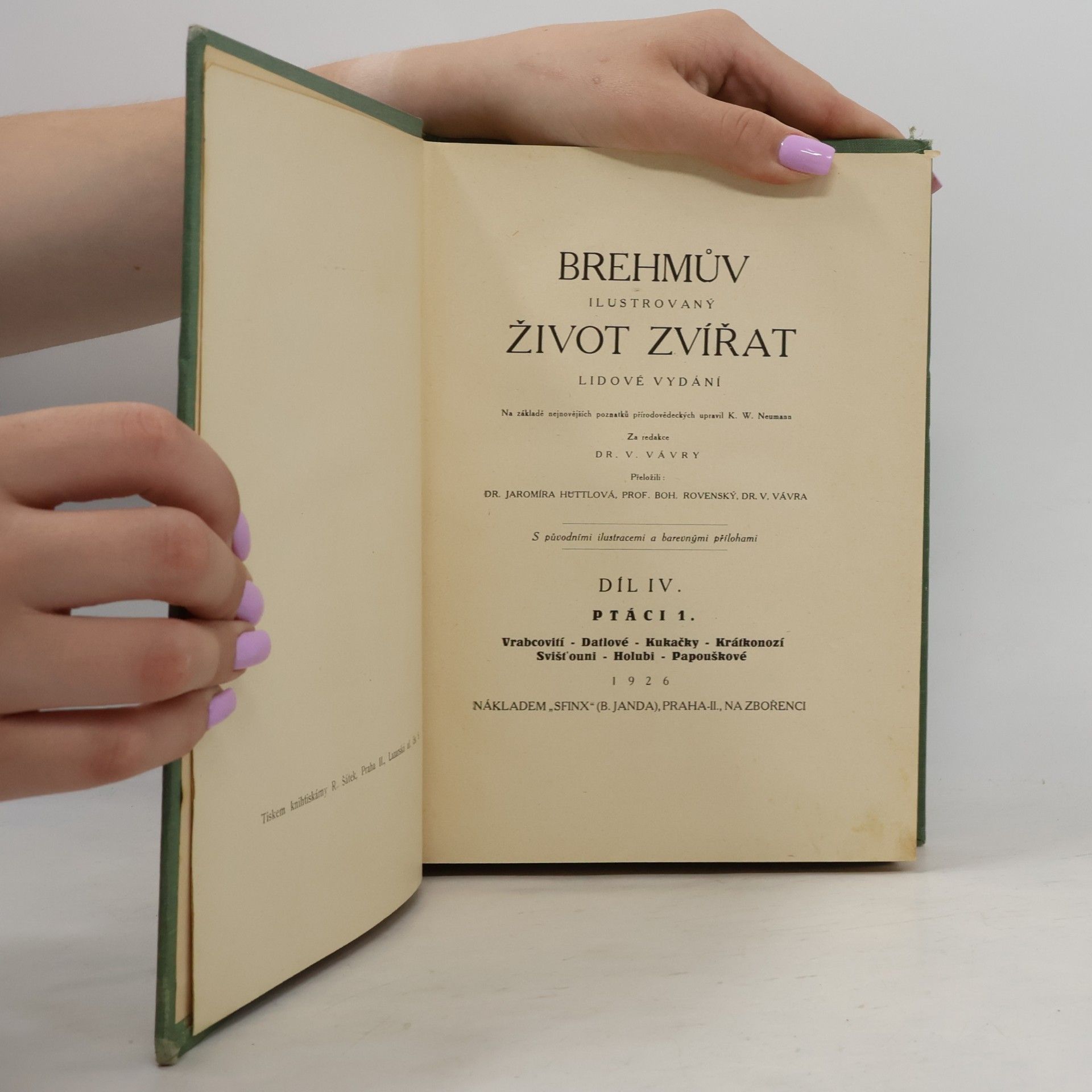 Alfred Edmund Brehm Brehmův ilustrovaný život zvířat IV. Ptáci 1.
