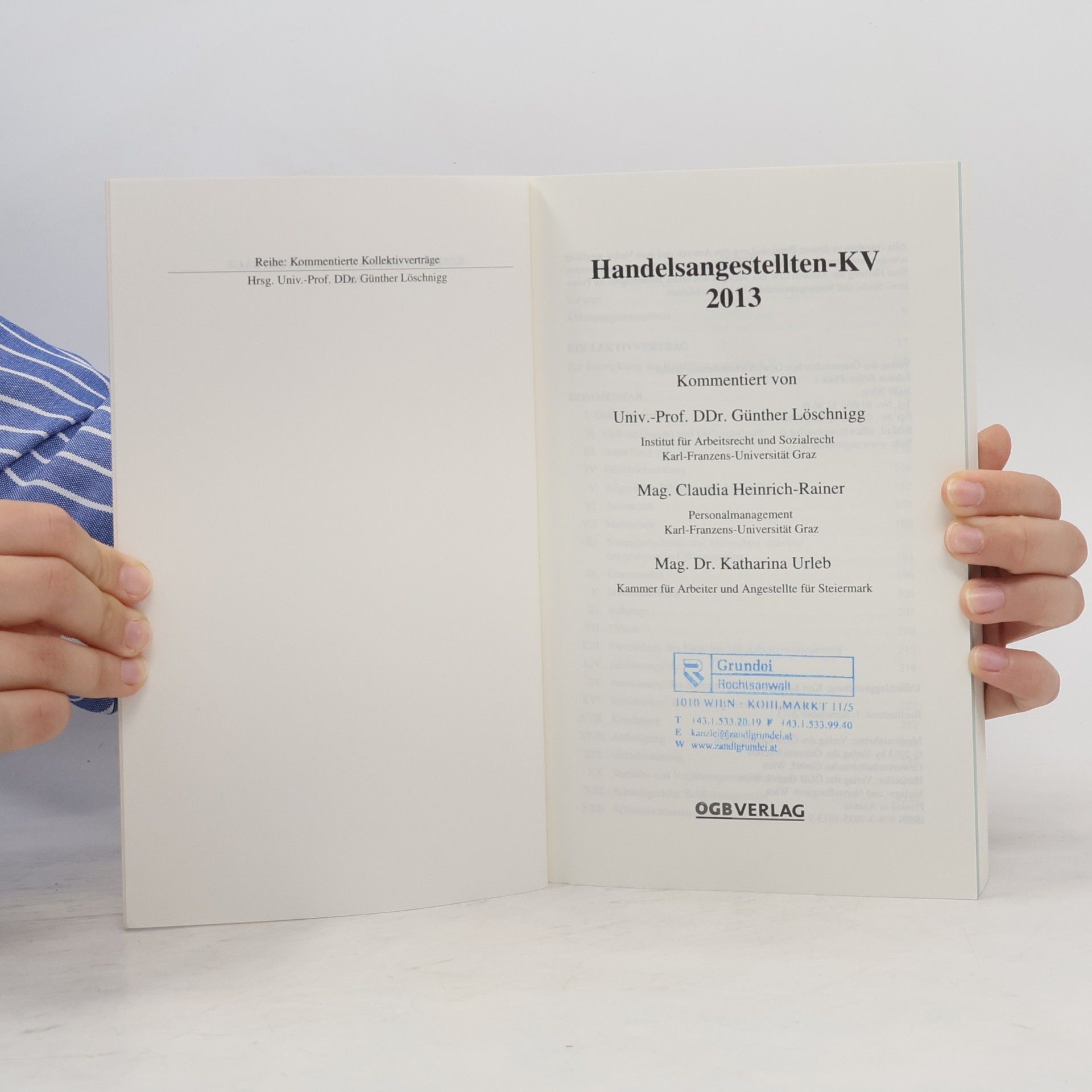 Guenther Löschnigg Reihe Kommentierte Kollektivverträge - 7: Handelsangestellten-KV 2013
