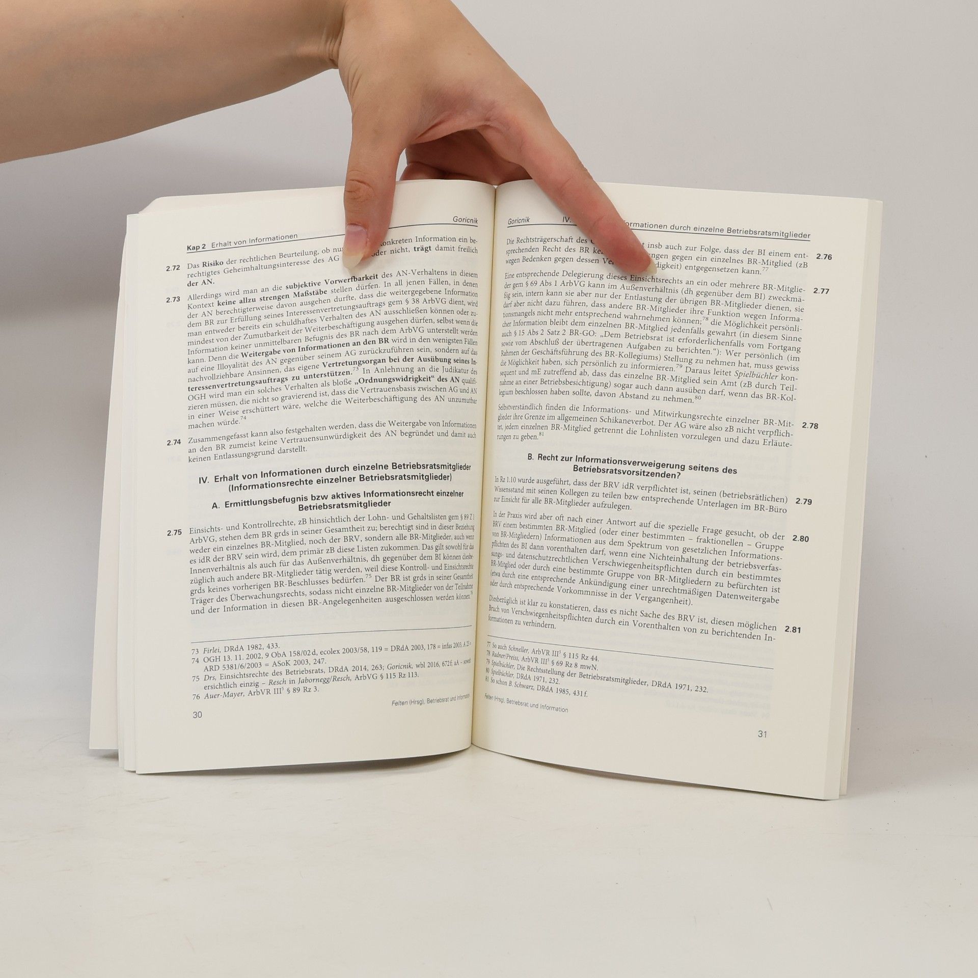 Elias Felten Praxishandbuch Arbeitsrecht: Betriebsrat und Information