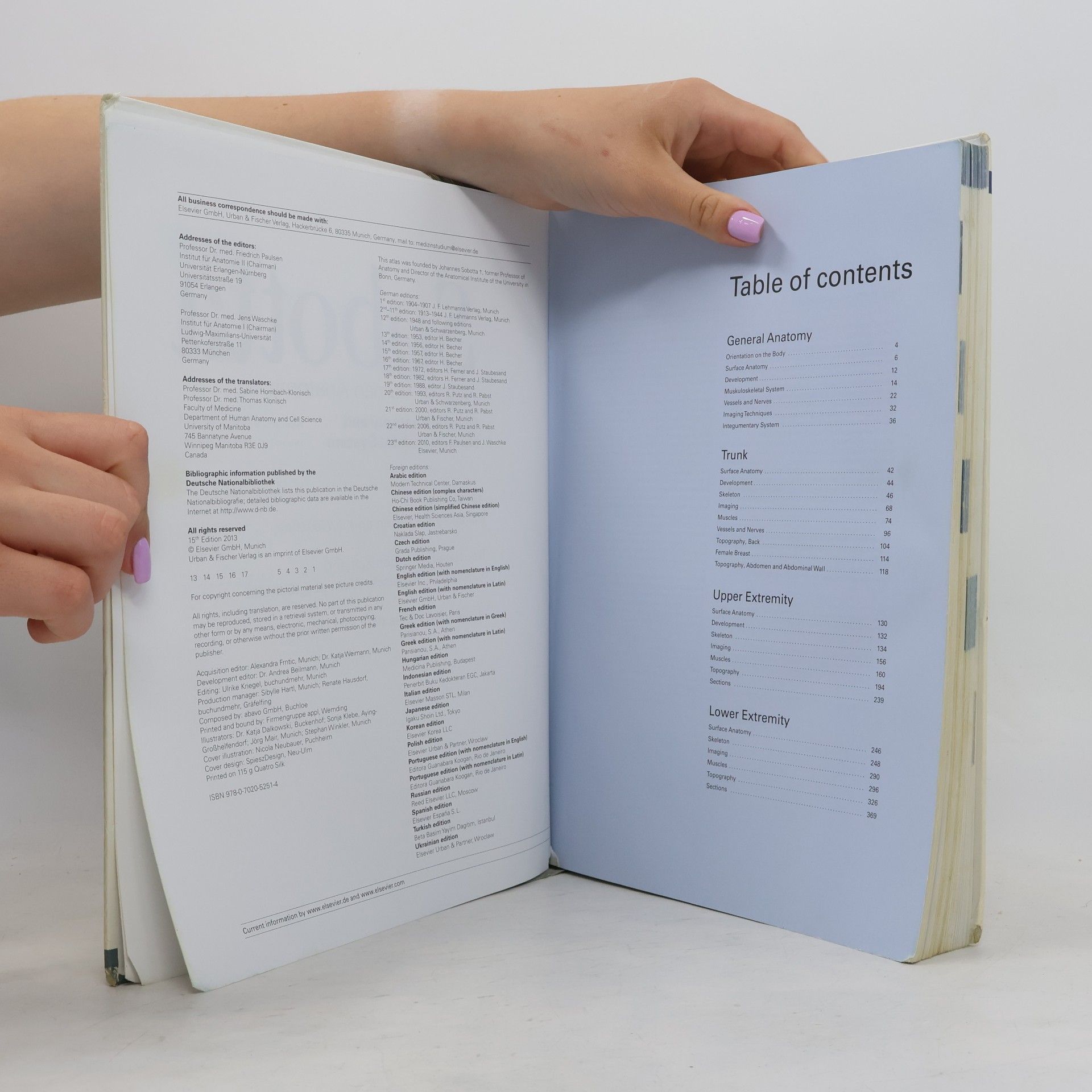 Various authors Sobotta. Atlas of Human Anatomy