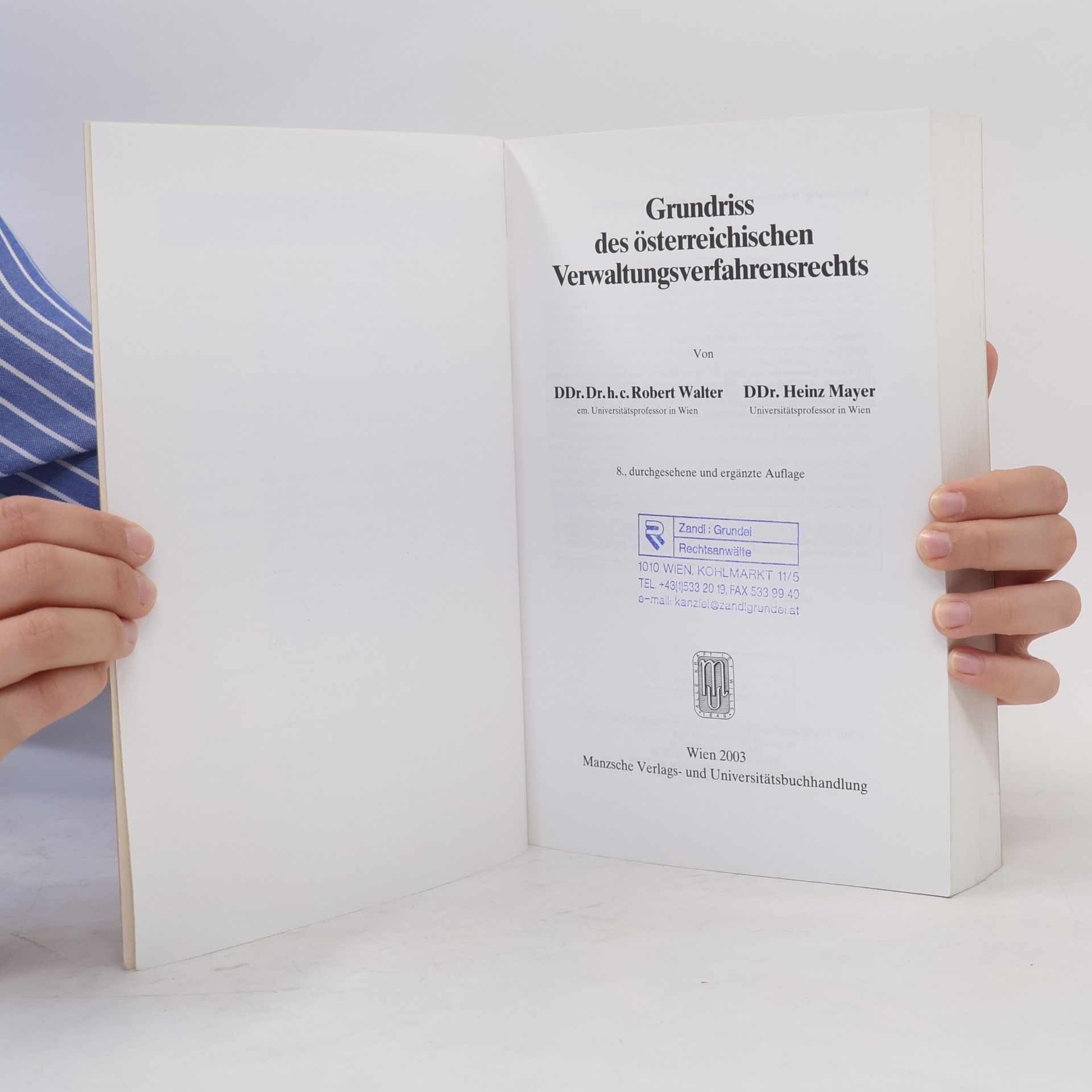 Robert Walter Grundriss des österreichischen Verwaltungsverfahrensrechts