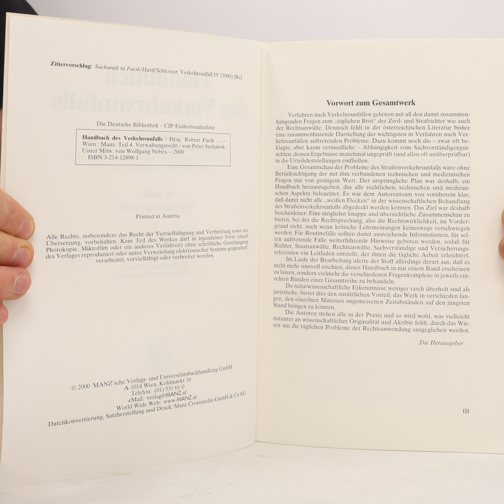 Peter Suchanek Handbuch des Verkehrsunfalls 4. Teil