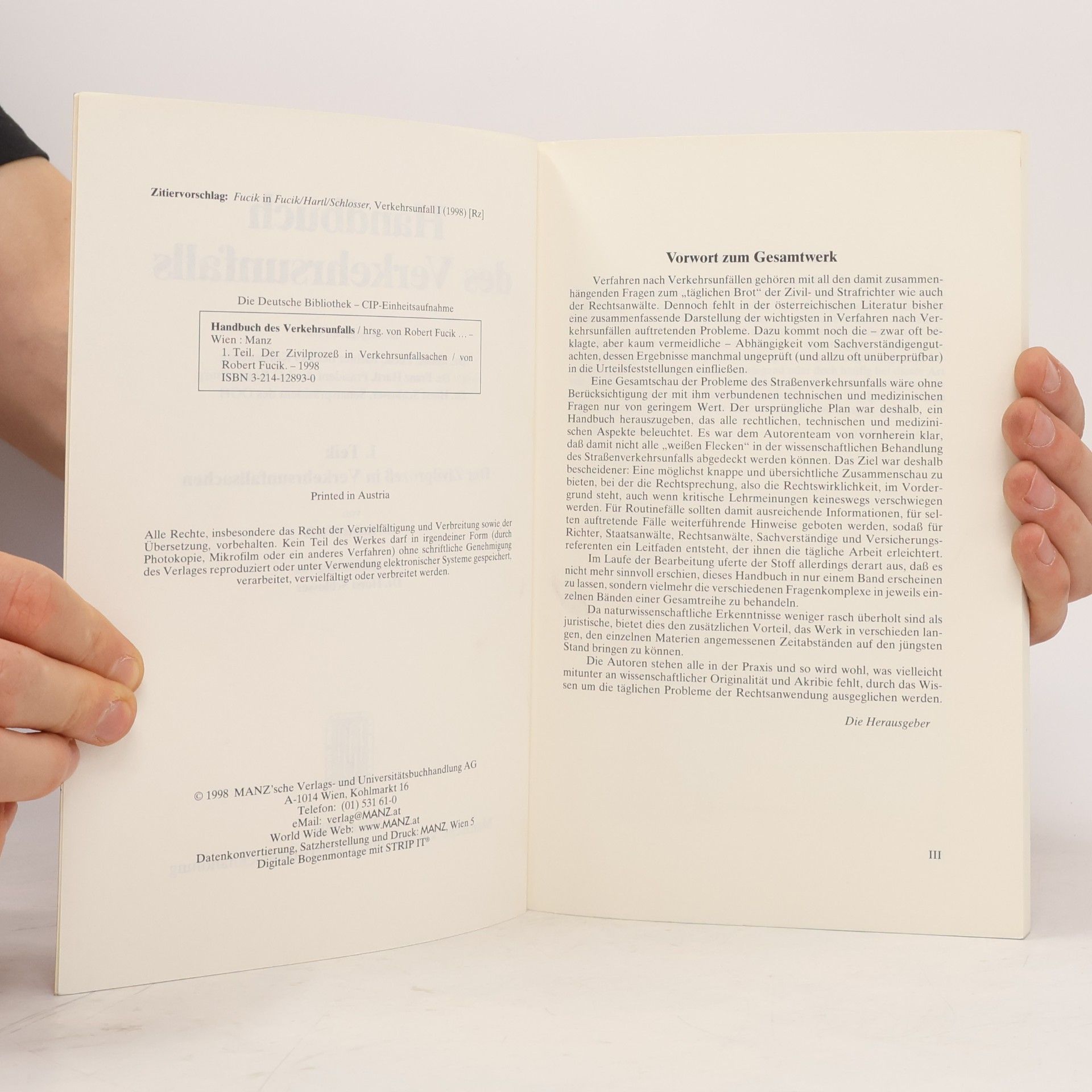 Collectif d'auteurs Handbuch des Verkehrsunfalls