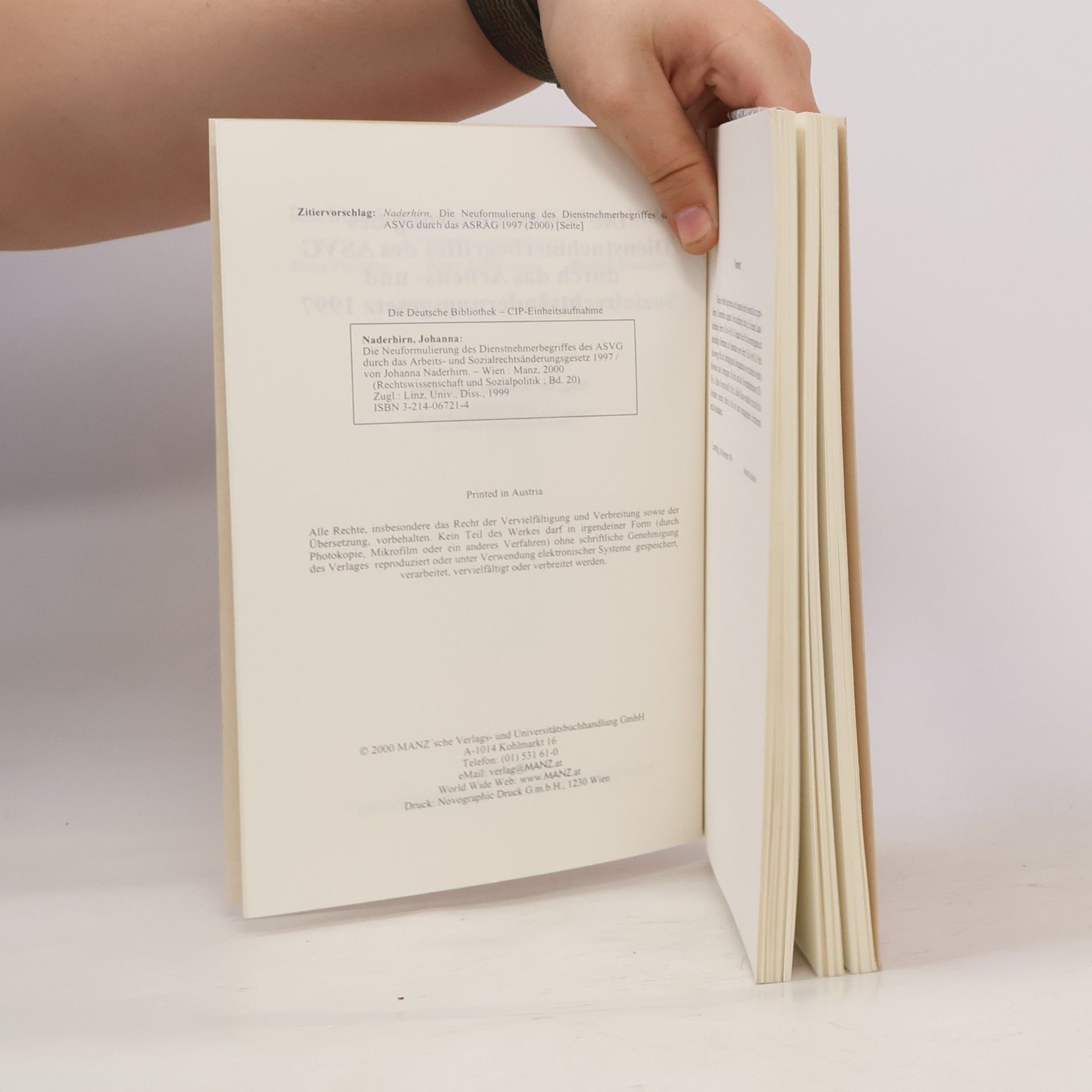 Various authors Die Neuformulierung des Dienstnehmer-begriffes des ASVG durch das ASRÄG 1997