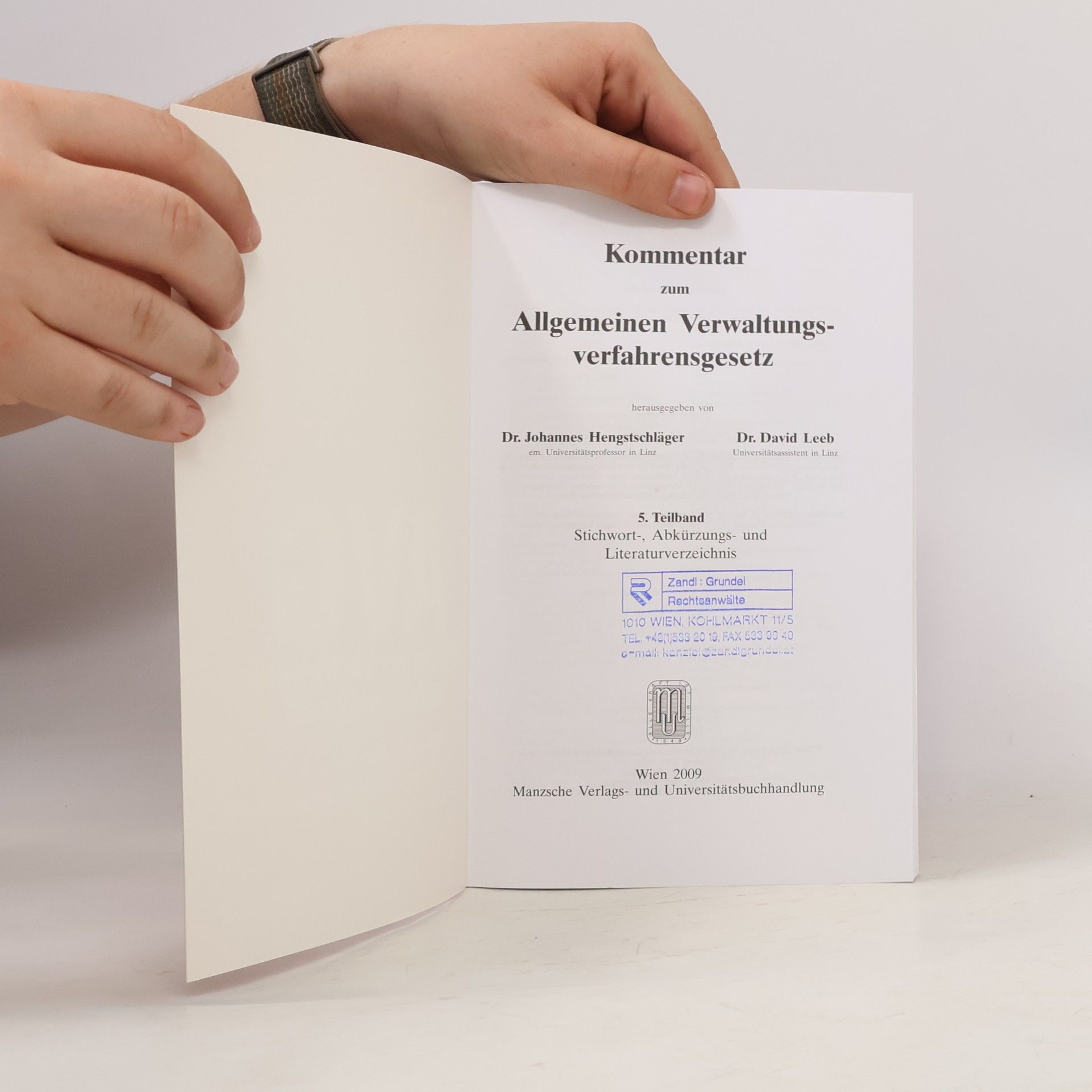 Johannes Hengstschläger Manz Grosskommentare - 5: Kommentar zum Allgemeinen Verwaltungsverfahrensgesetz