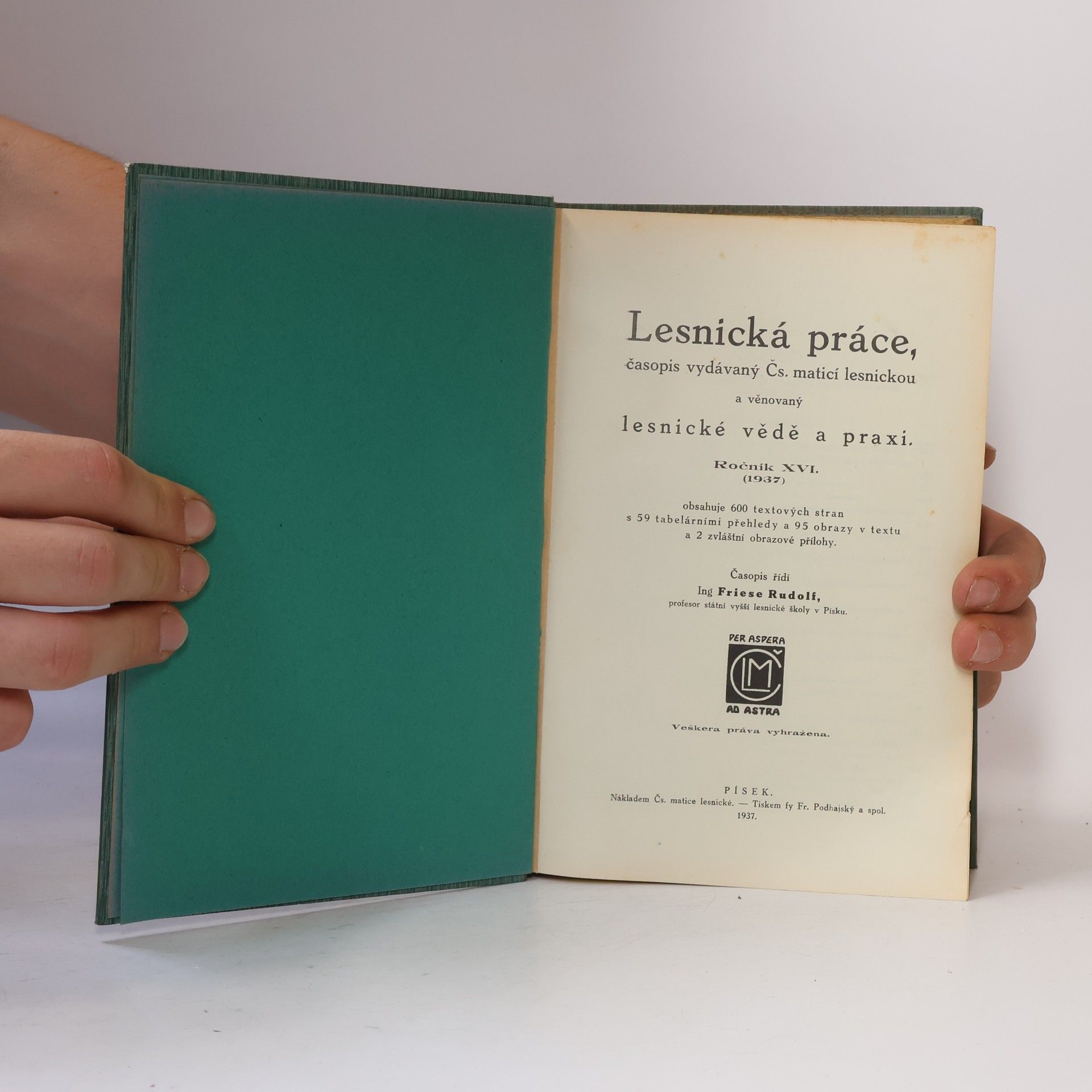 Friese Rudolf Lesnická práce. Ročník XVI.