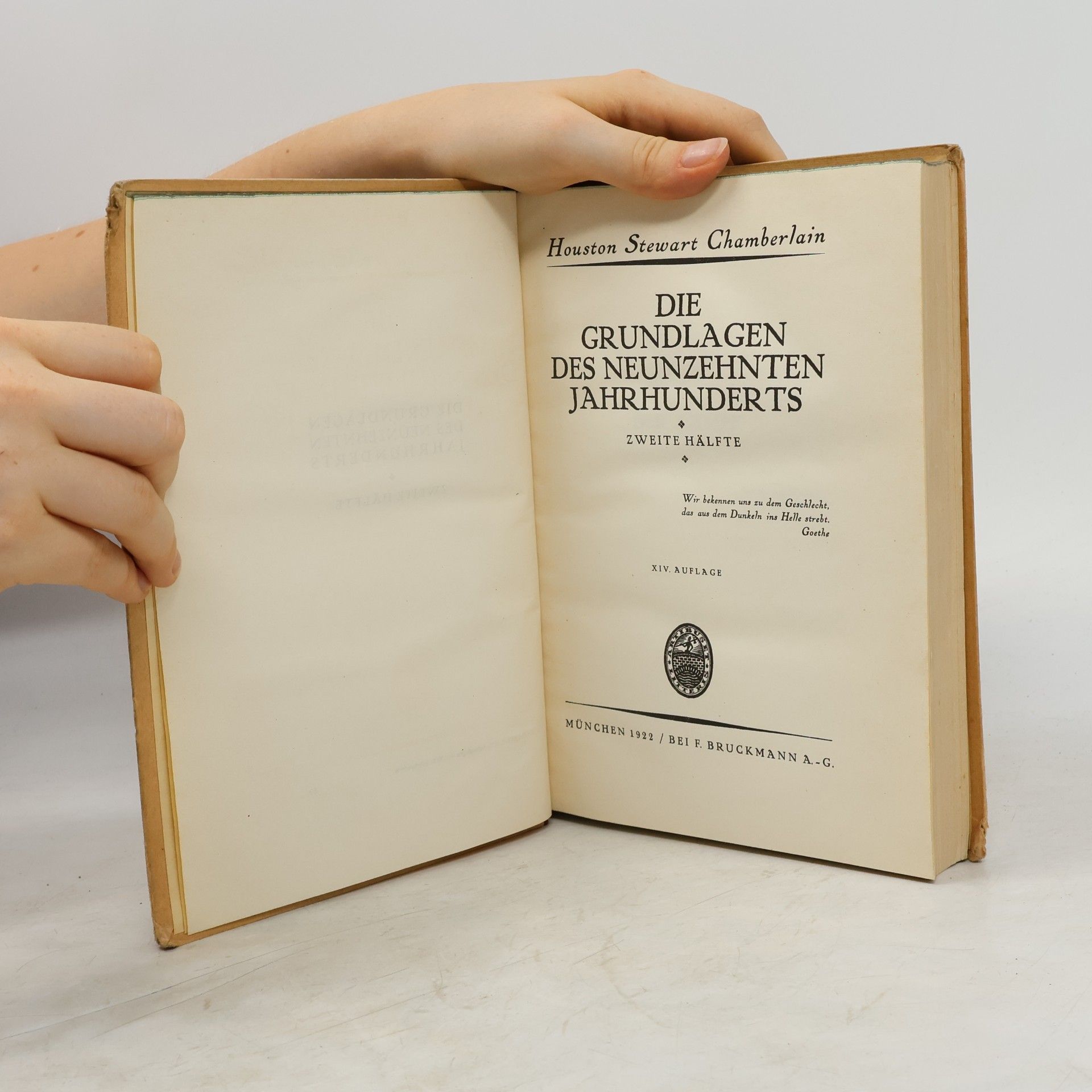 Houston Stewart Chamberlain Die Grundlagen des XIX. Jahrhunderts. II. Hälfte