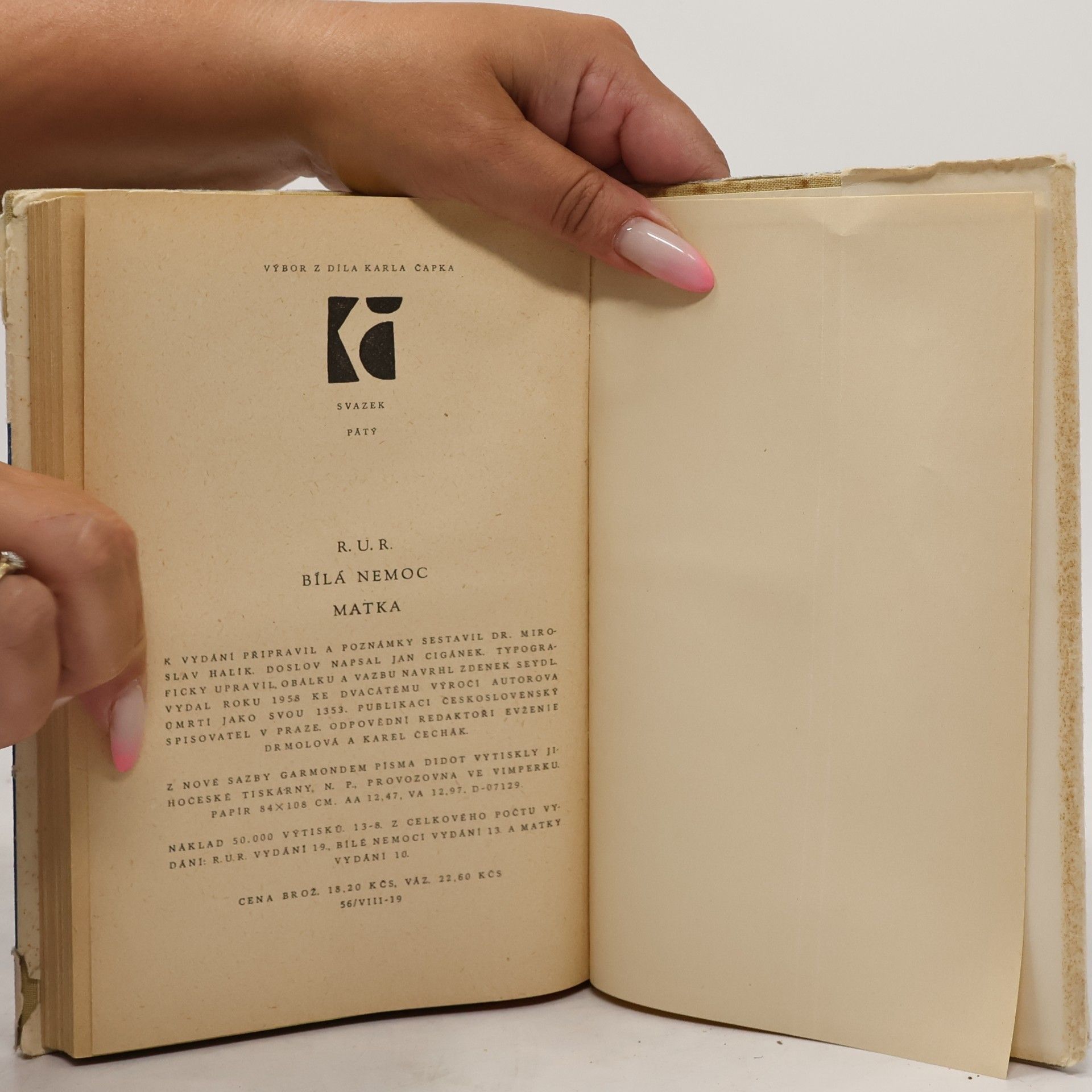 Karel Čapek R. U. R. Bílá nemoc. Matka