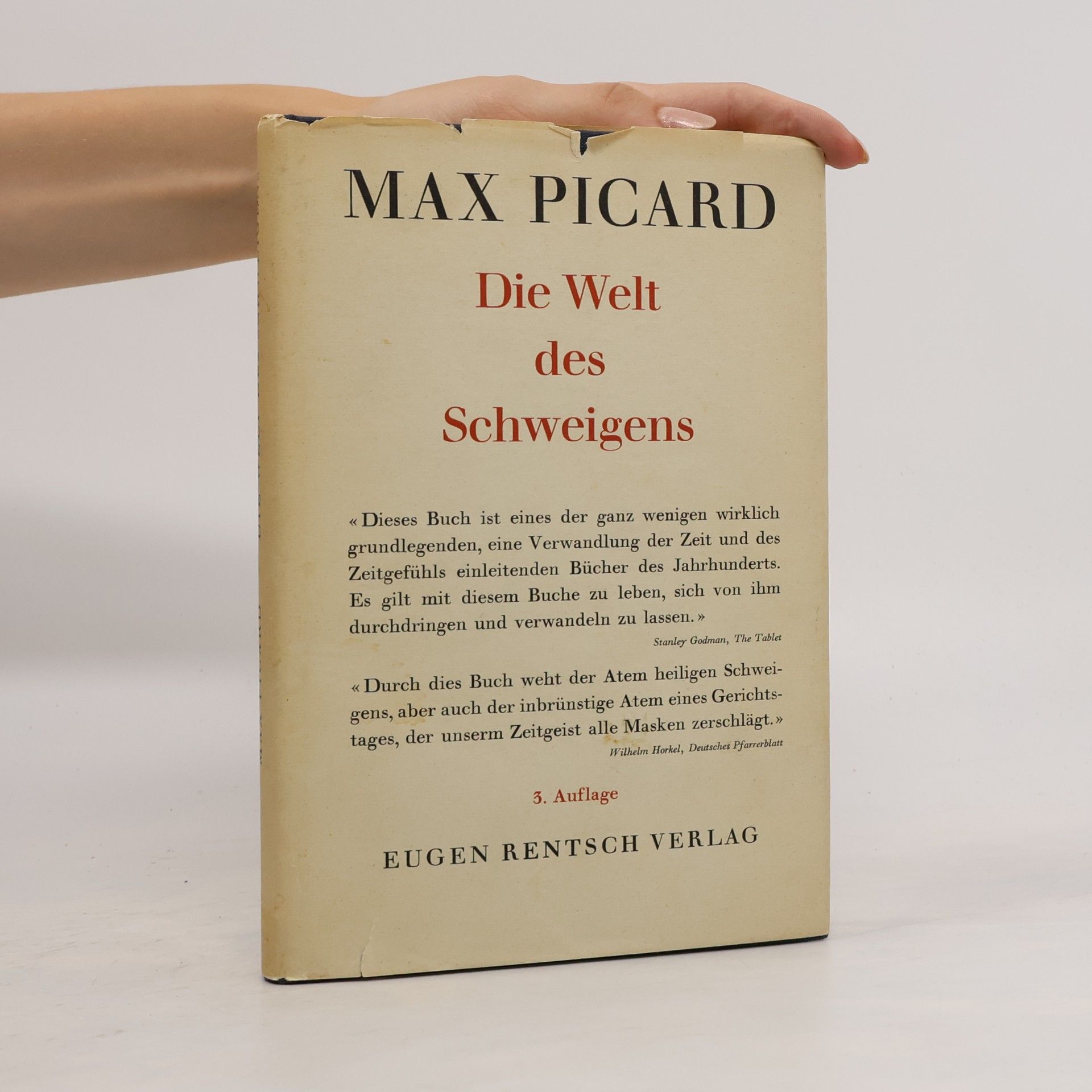 Max Picard Die Welt des Schweigens