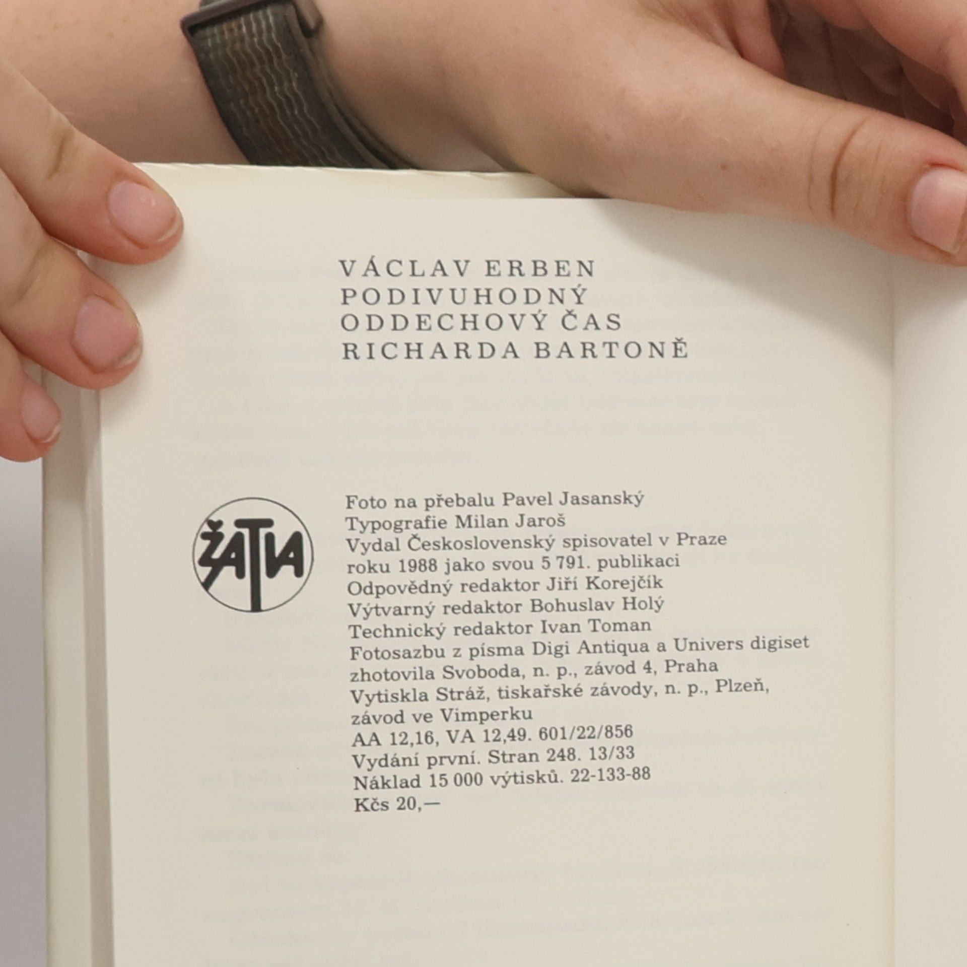 Václav Erben Podivuhodný oddechový čas Richarda Bartoně