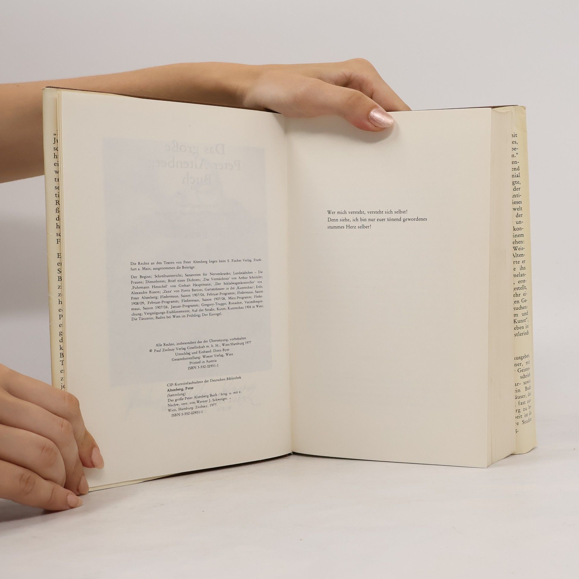 Peter Altenberg Das große Peter Altenberg Buch