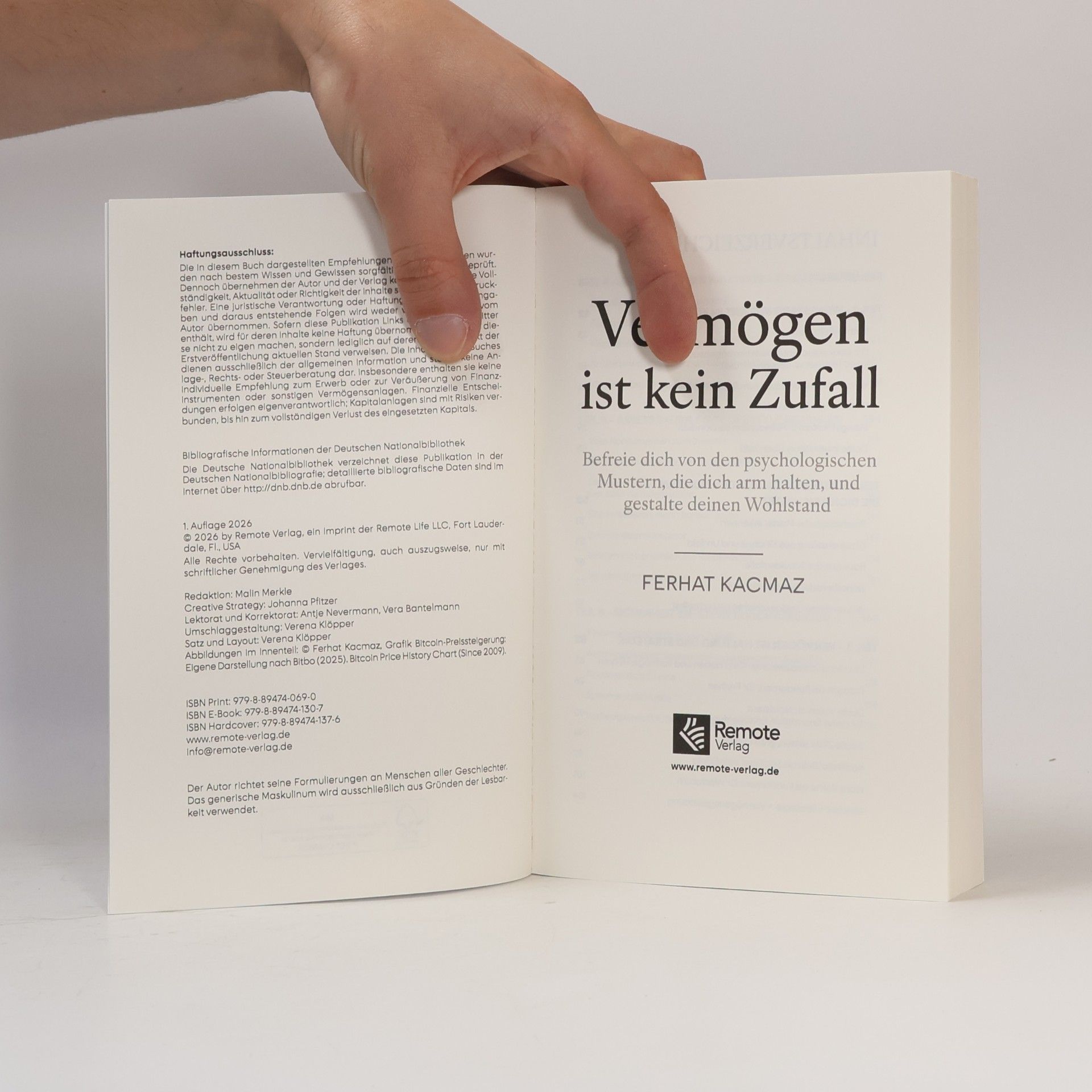 Ferhat Kacmaz Vermögen ist kein Zufall: Befreie dich von den psychologischen Mustern, die dich arm halten, und gestalte deinen Wohlstand