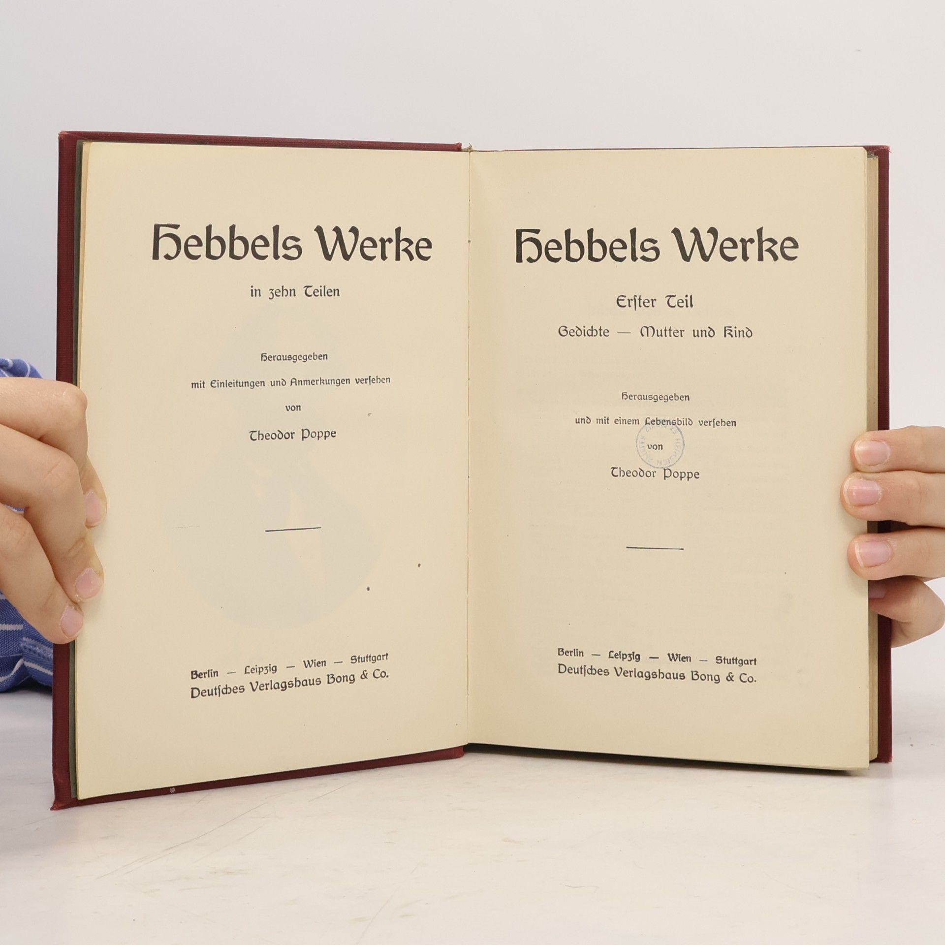Theodor Poppe Hebbels Werke 1-2