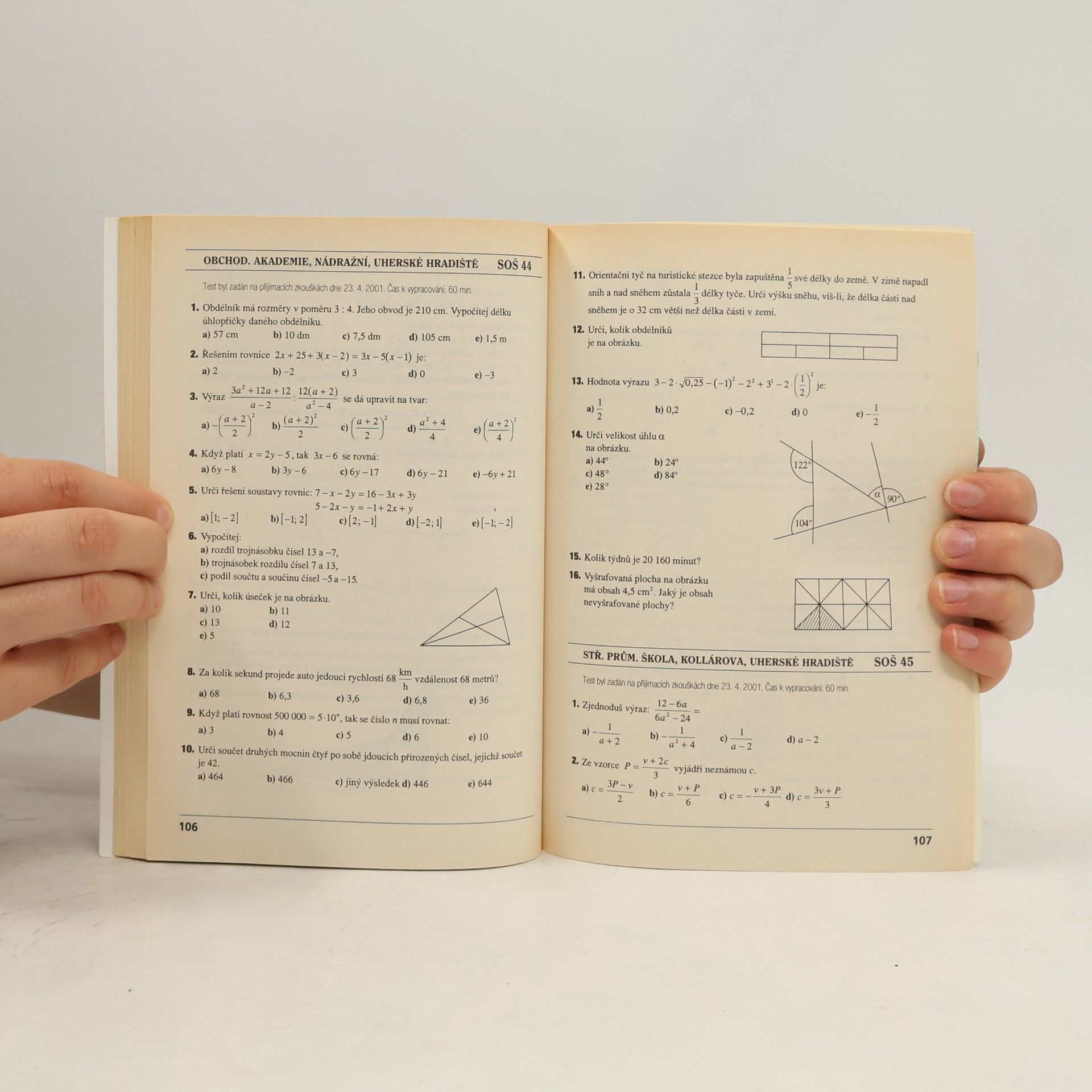 Petra Červinková Testy z matematiky 2002