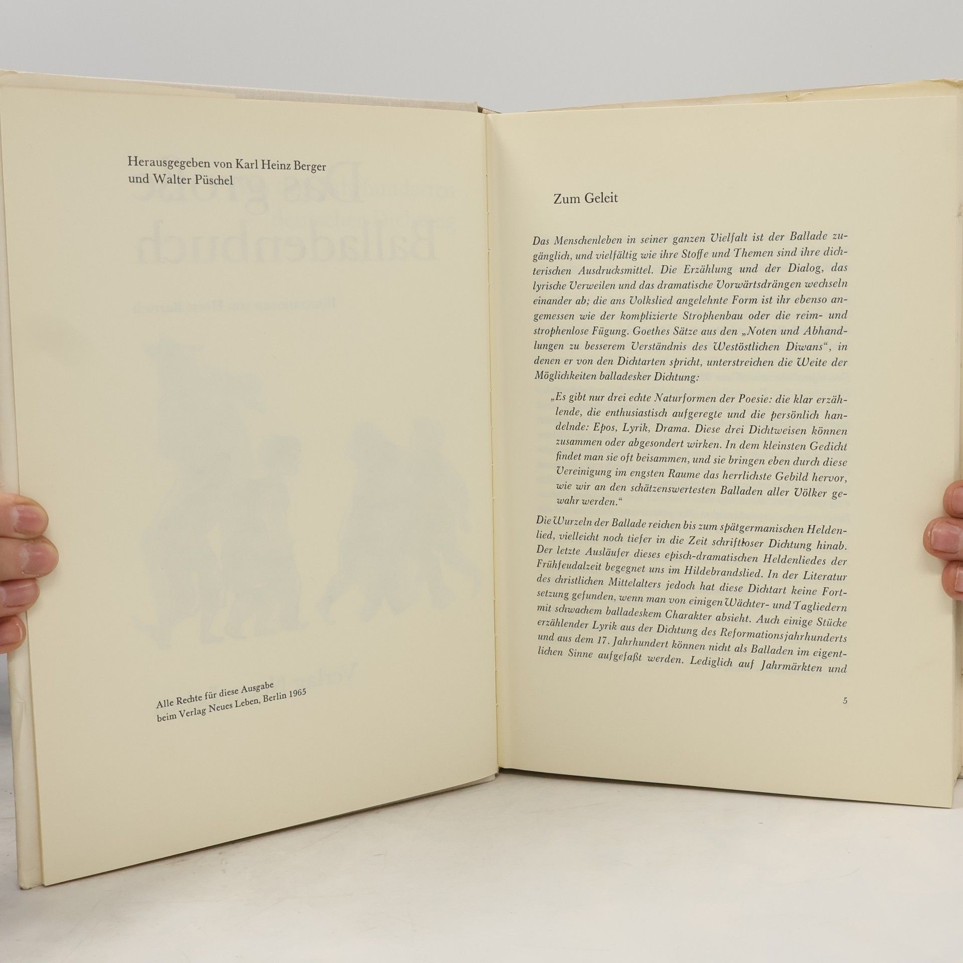 Karl Heinz Berger Das große Balladenbuch