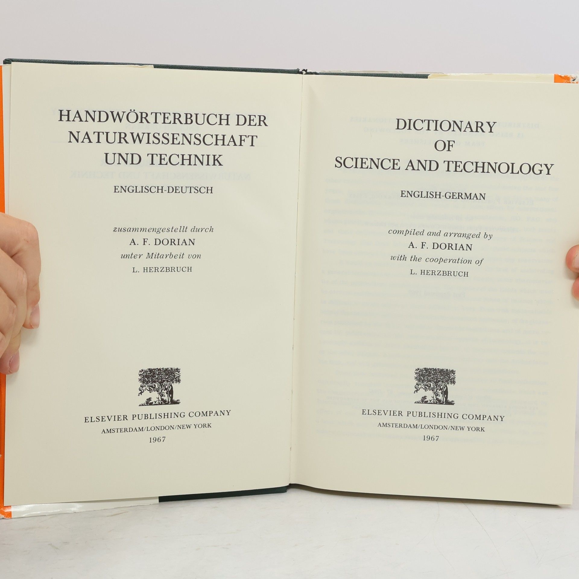Angelo Francis Dorian Dorian's Dictionary of Science and Technology: English-German. Dorian's Handwörterbuch der Naturwissenschaft und Technik: Englisch-Deutsch