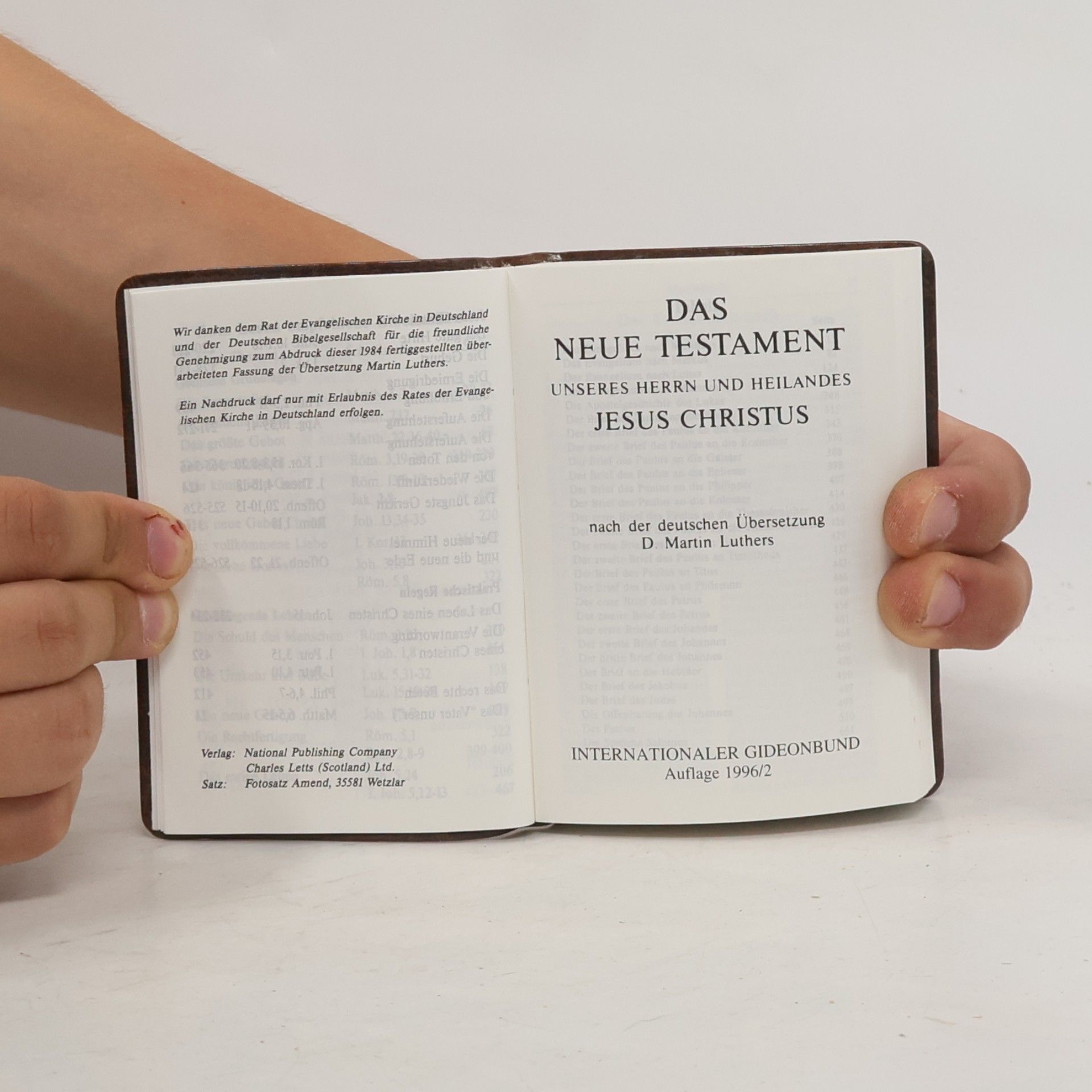 Martin Luther Neues Testament. Psalmen Sprüche