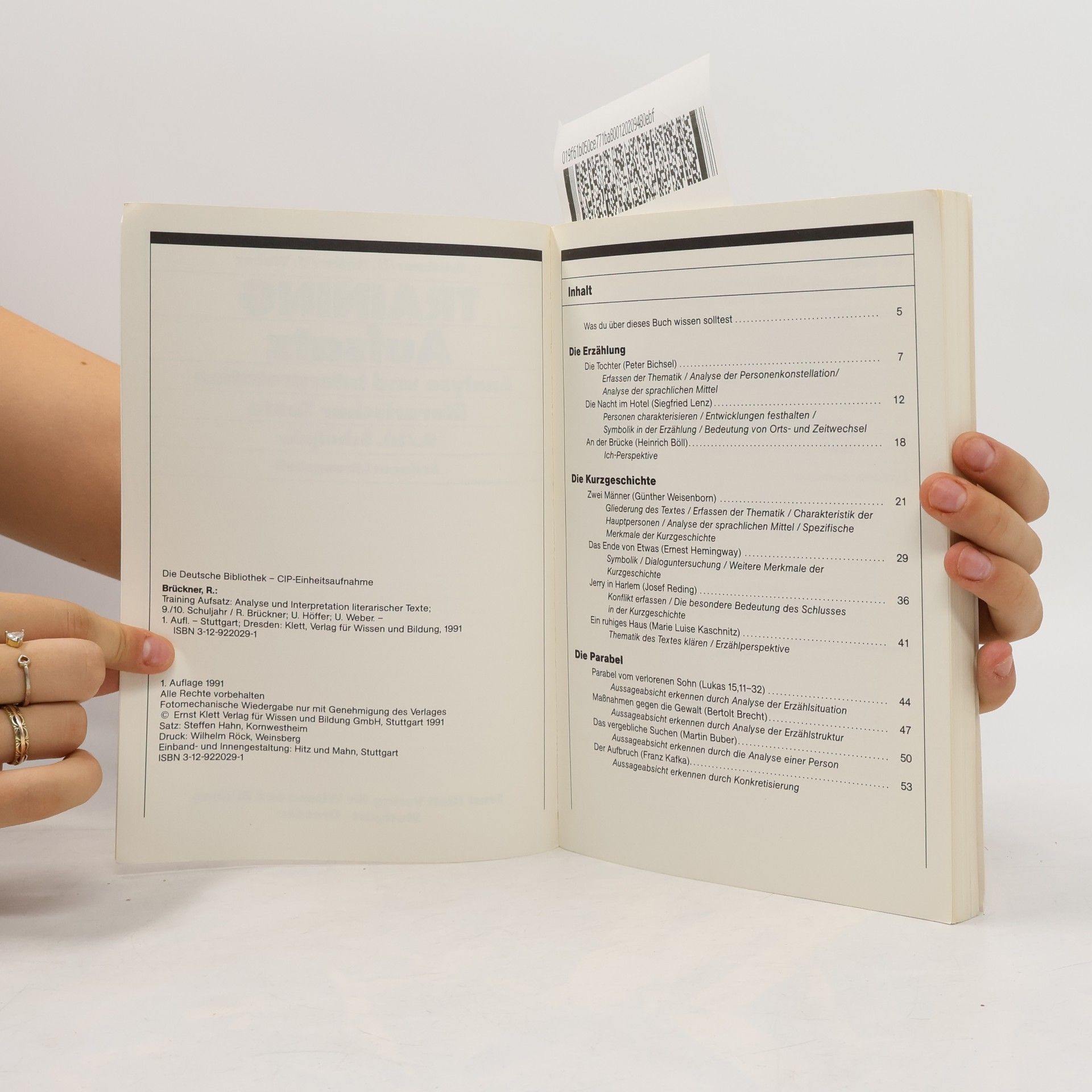 Renate Brückner Training Aufsatz - Analyse und Interpretation literarischer Texte
