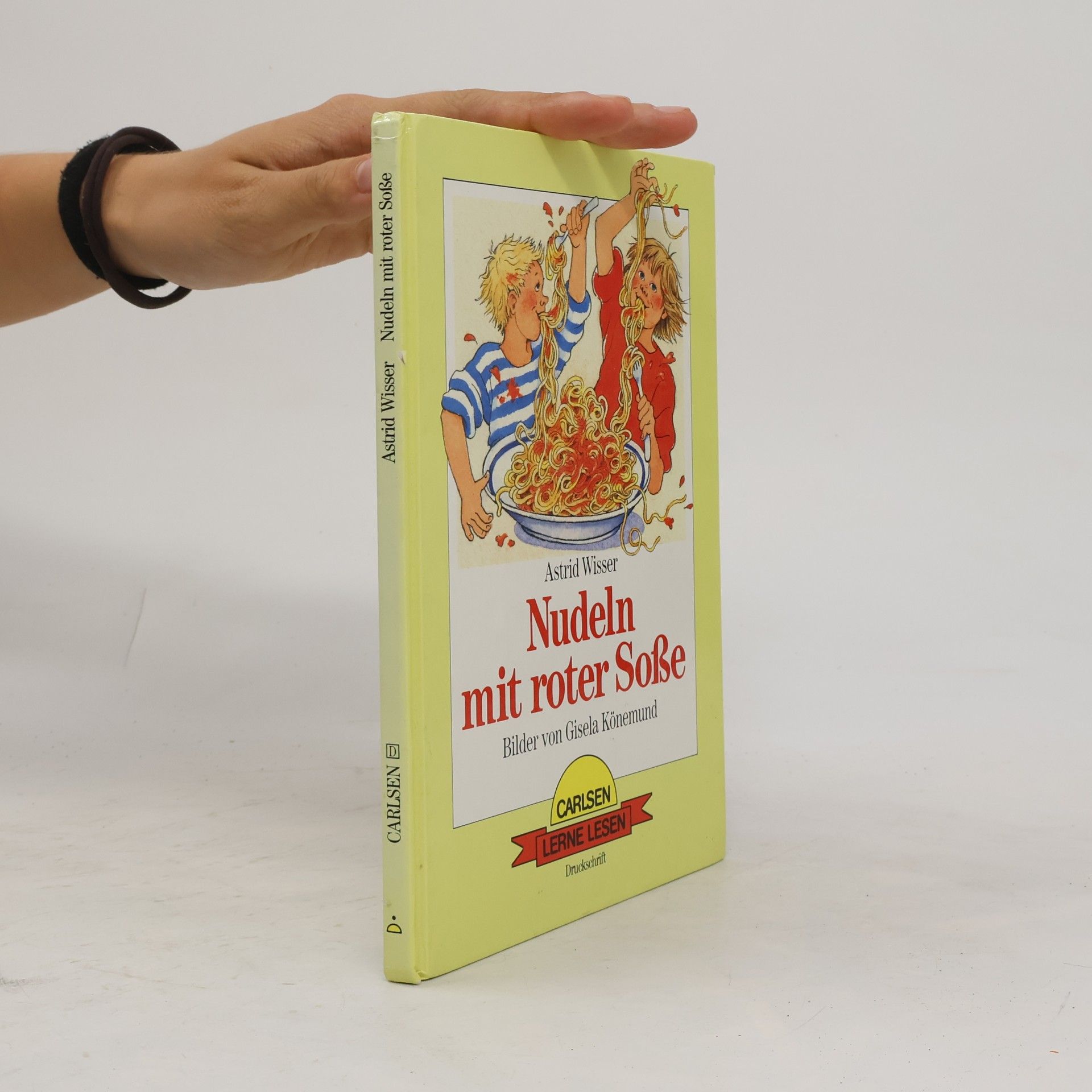 Lerne Lesen: Nudeln mit roter Soße. Druckschrift