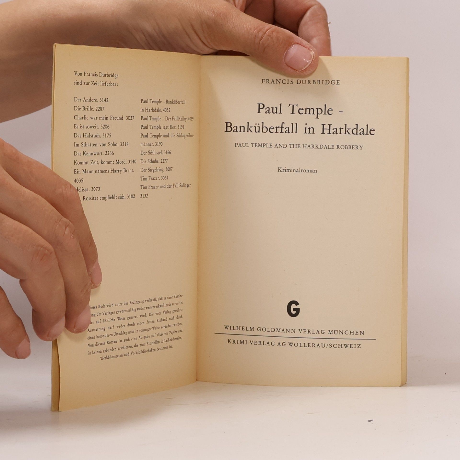 Francis Durbridge Paul Temple – Banküberfall in Harkdale