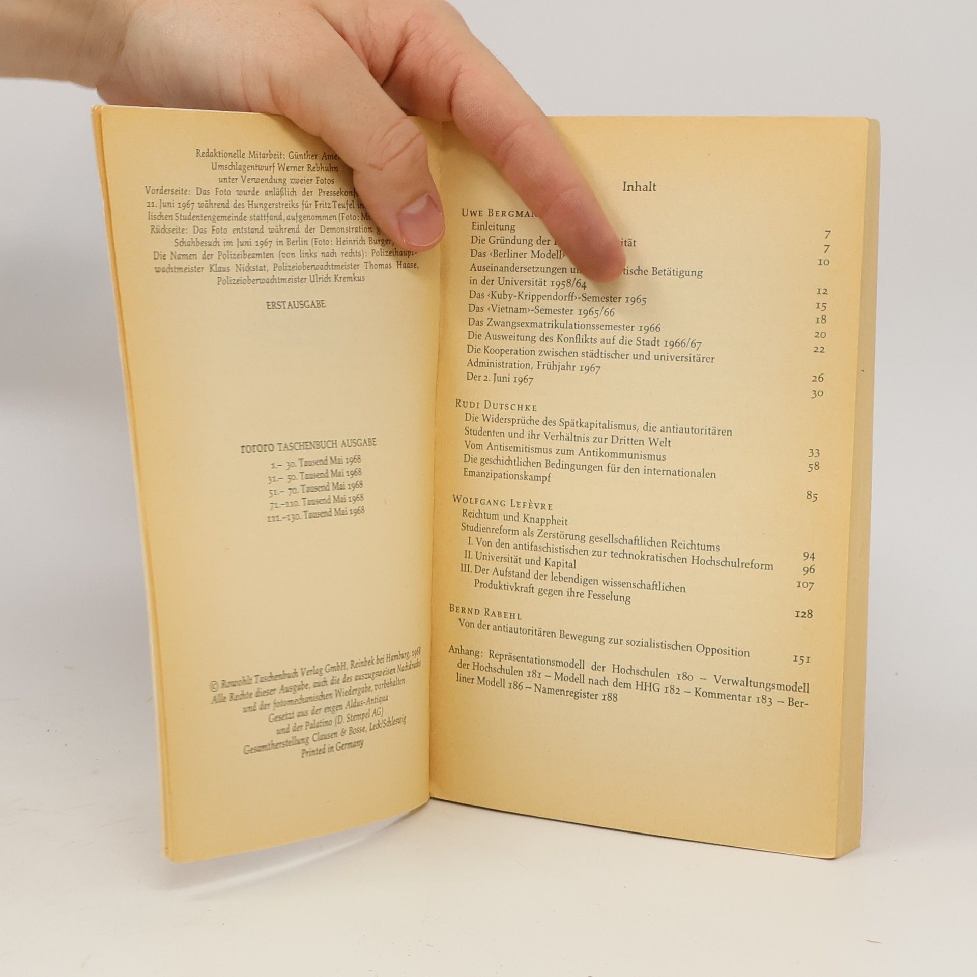 Various authors Rebellion der Studenten oder Die neue Opposition