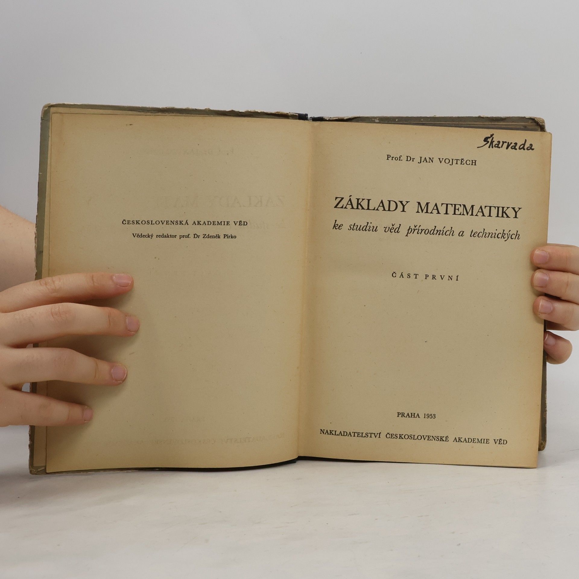 Jan Vojtěch Základy matematiky I.