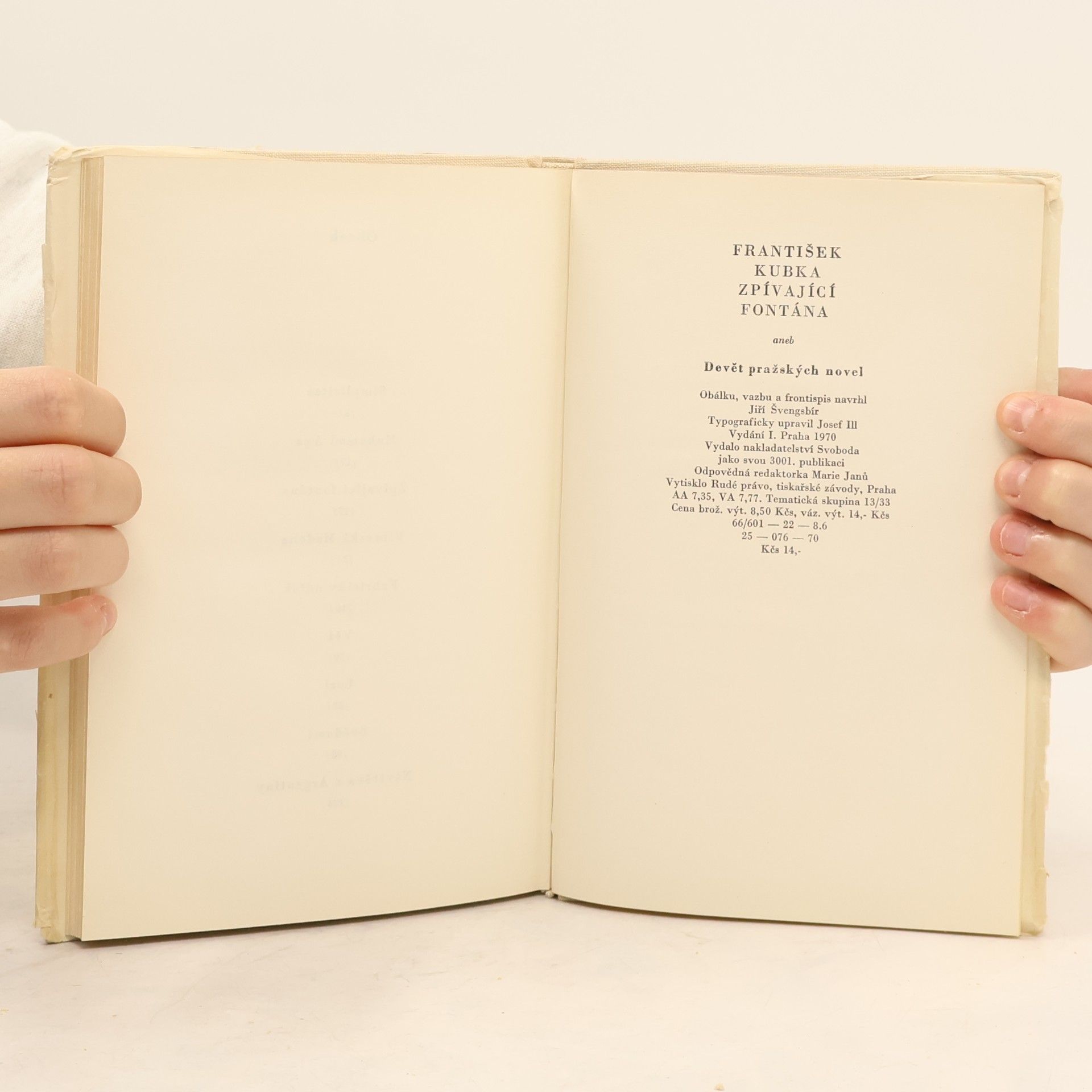 František Kubka Zpívající fontána, aneb, Devět pražských novel