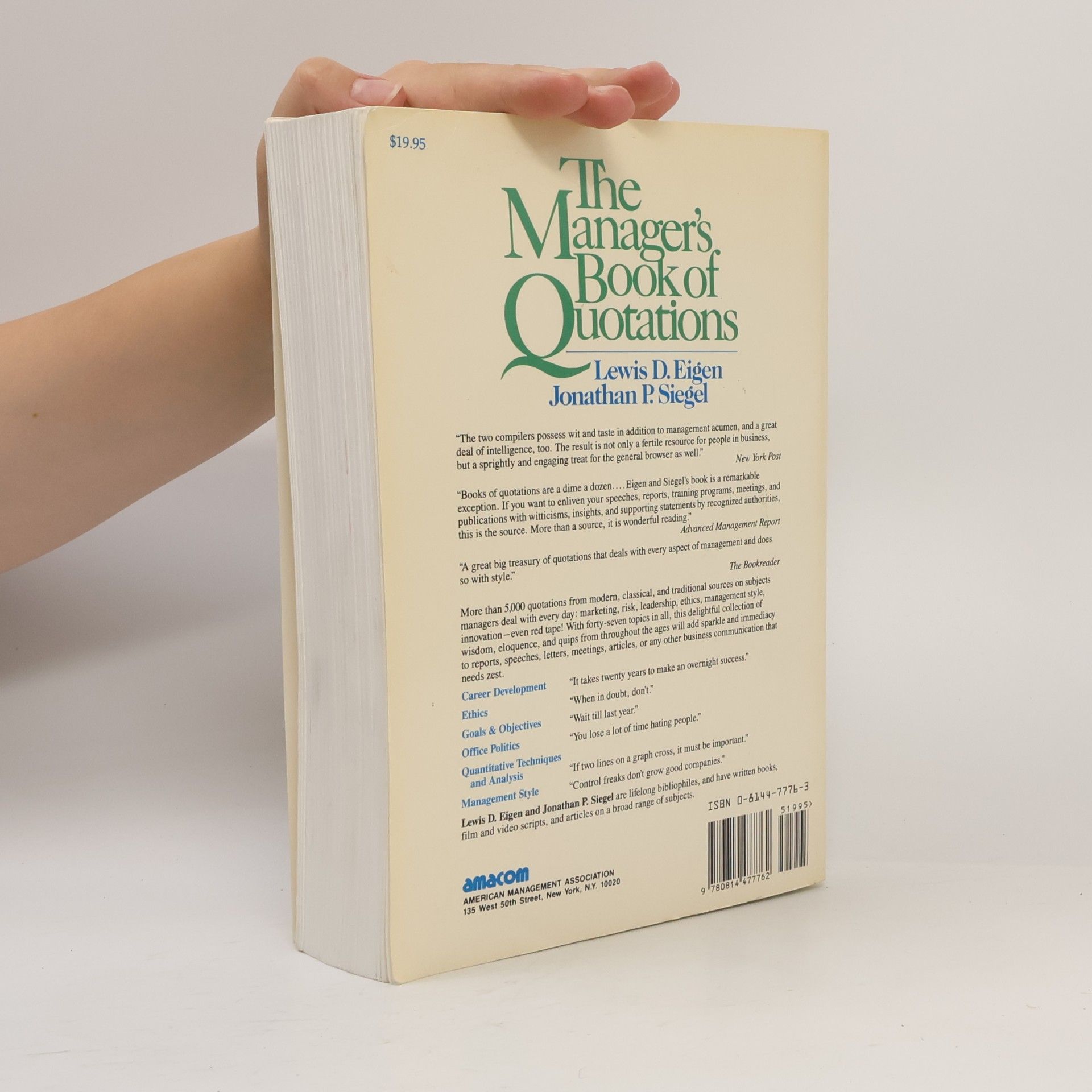 Lewis D. Eigen The Manager's Book of Quotations