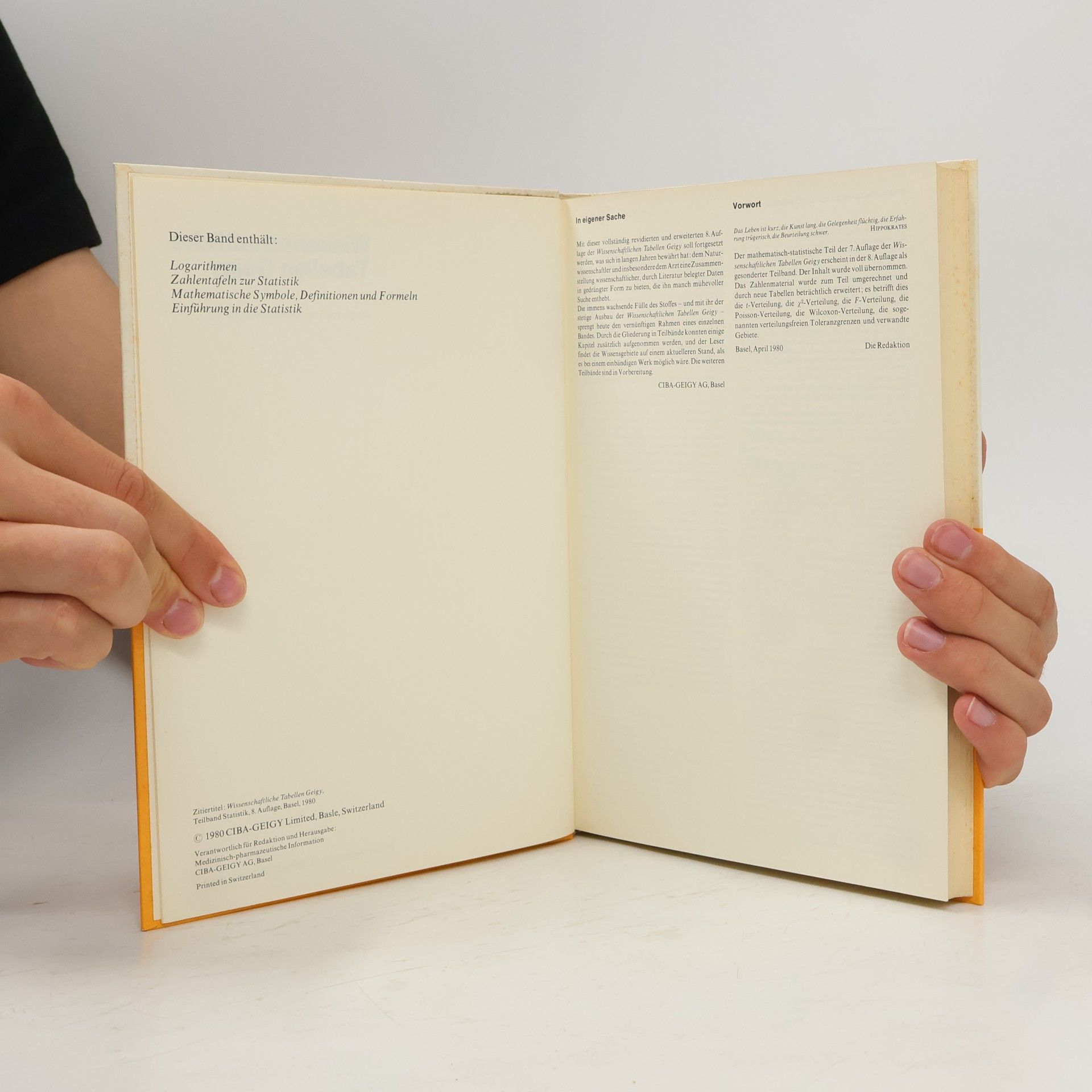 AA.VV. Wissenschafliche Tabellen Geigy. Somatometrie, Biochemie