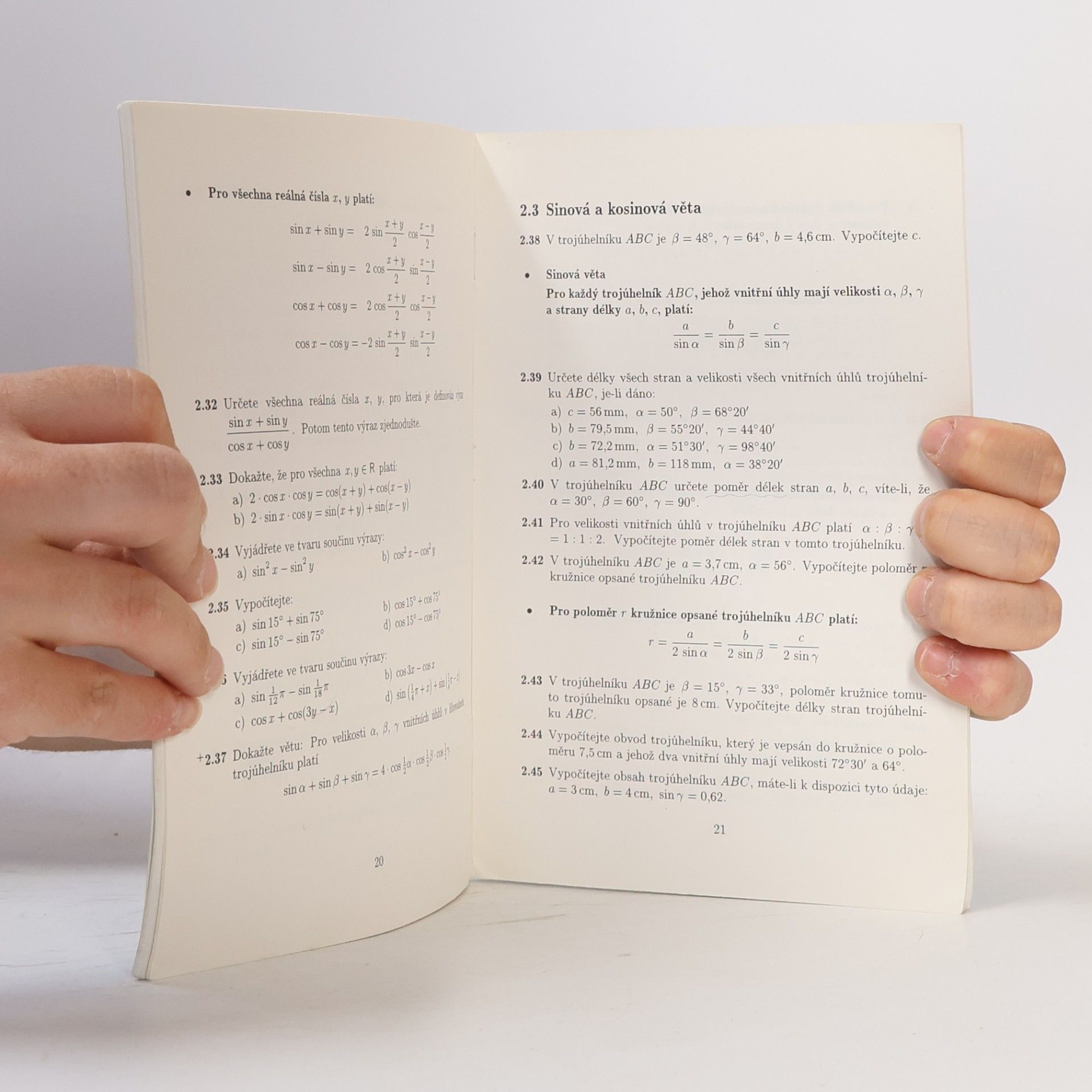 Oldřich Odvárko Sbírka úloh z matematiky pro gymnázia: Goniometrie