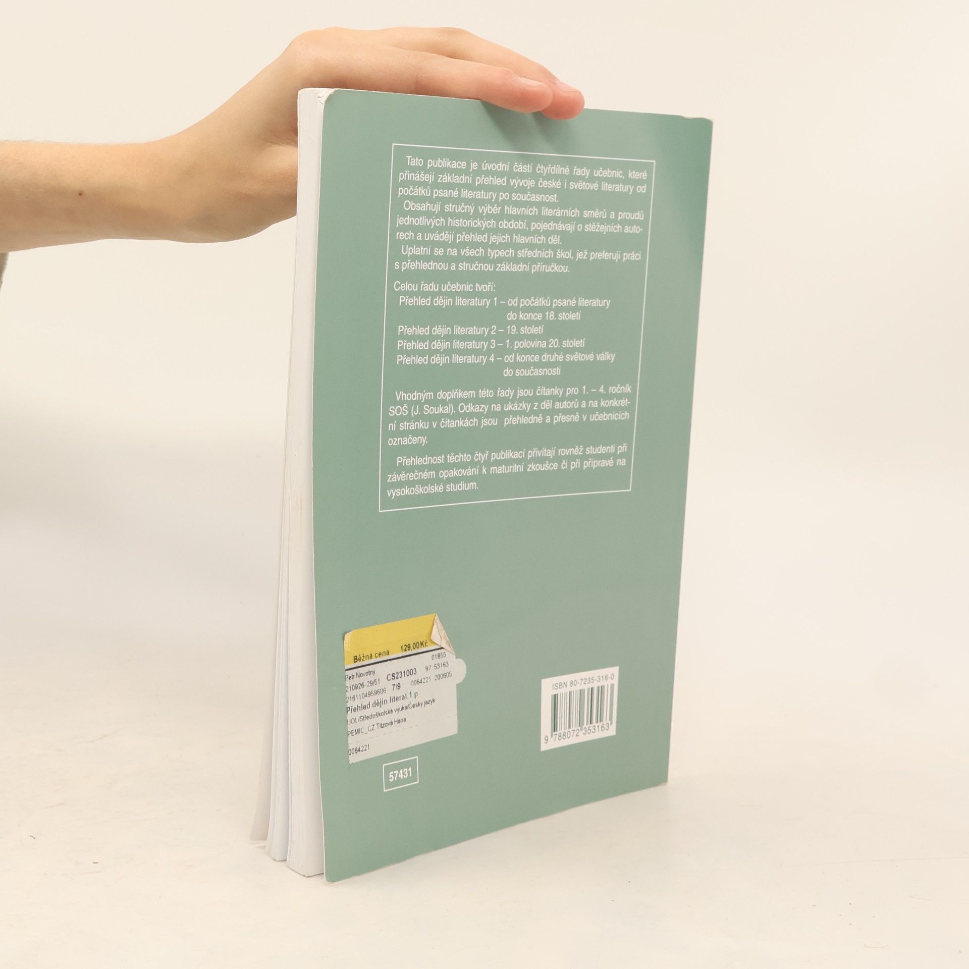 Josef Soukal Přehled dějin literatury: Pro střední školy. 1, Od počátků psané literatury do konce 18. století
