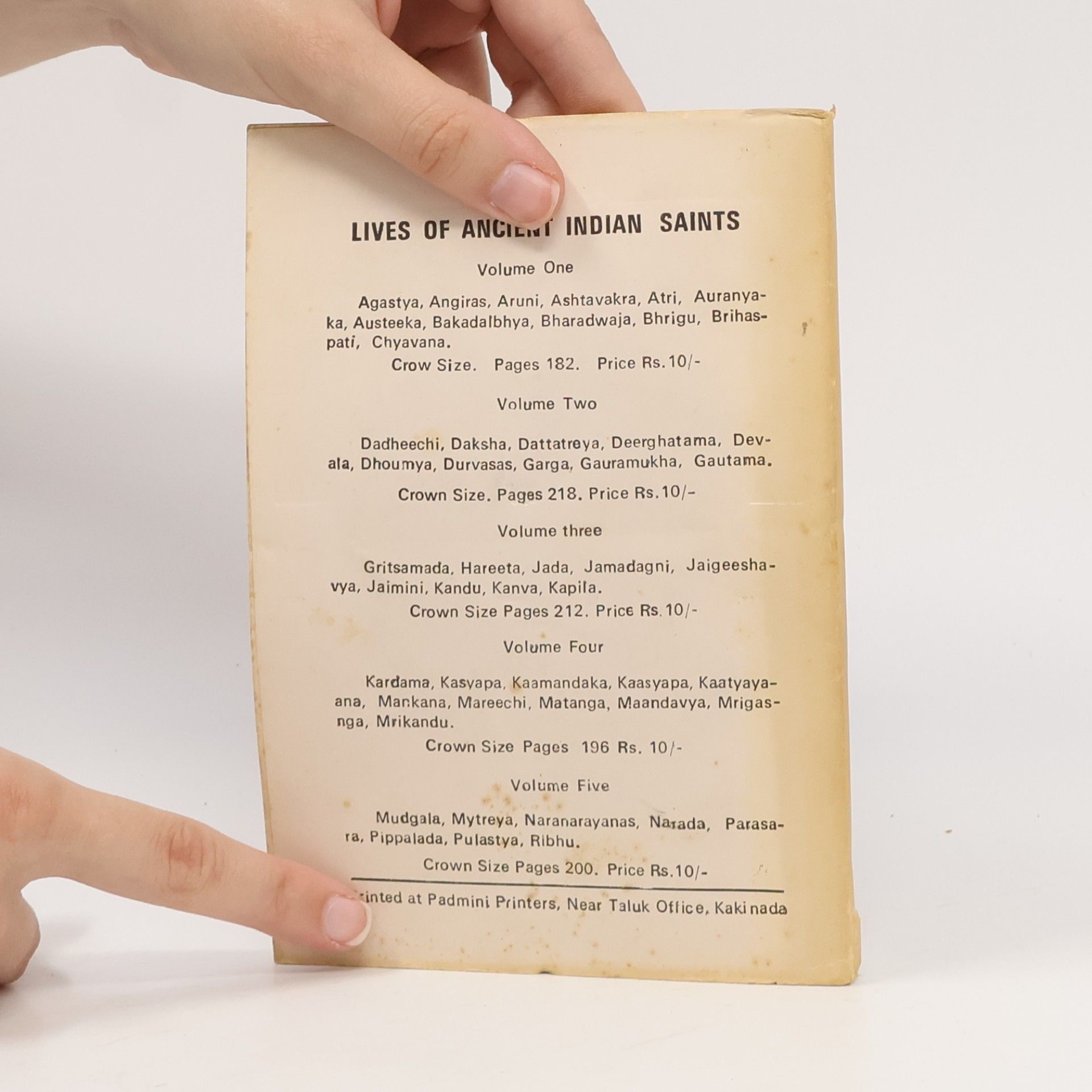 Various authors Lives of Ancient Indian Saints