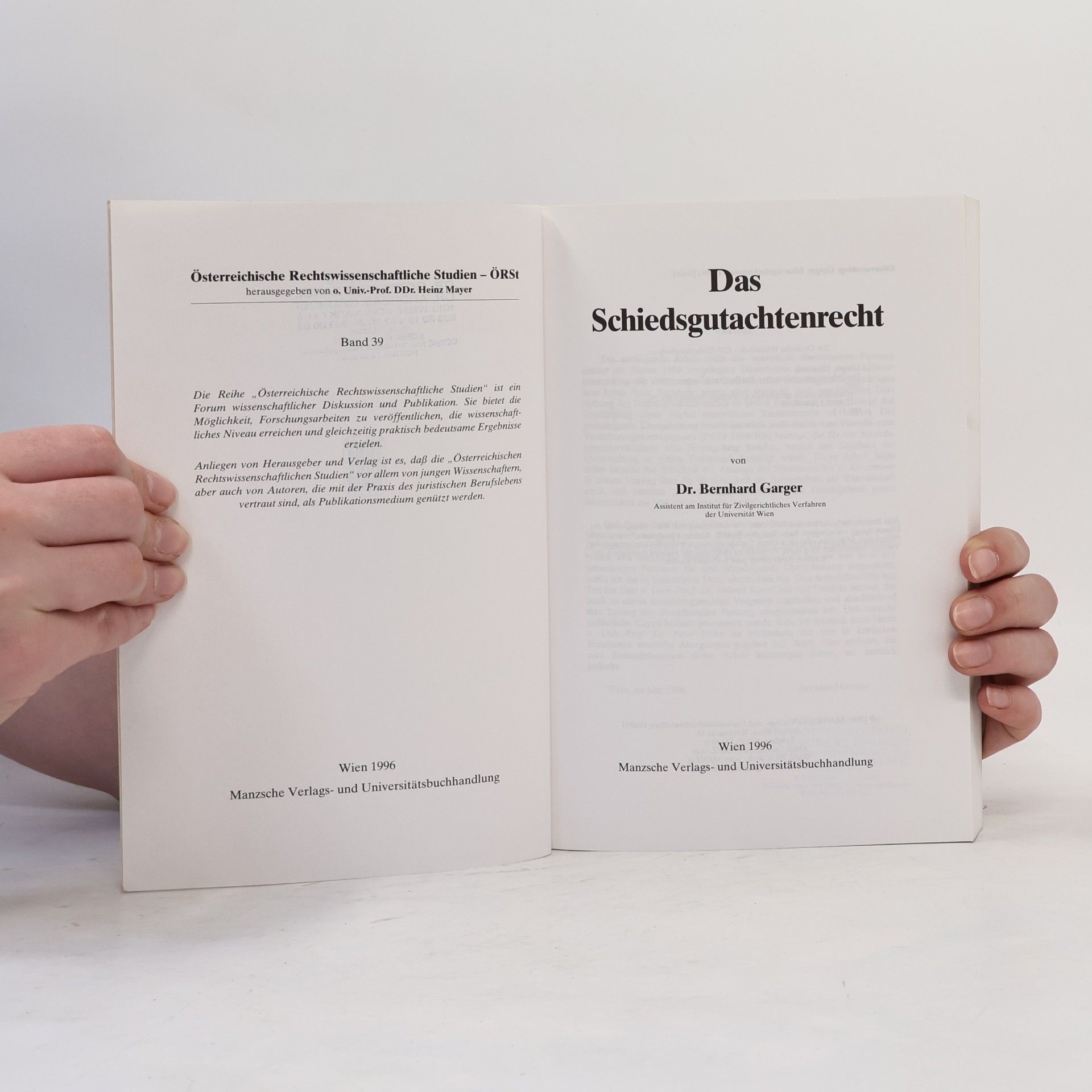 Bernhard Garger ÖRSt - 39: Das Schiedsgutachtenrecht