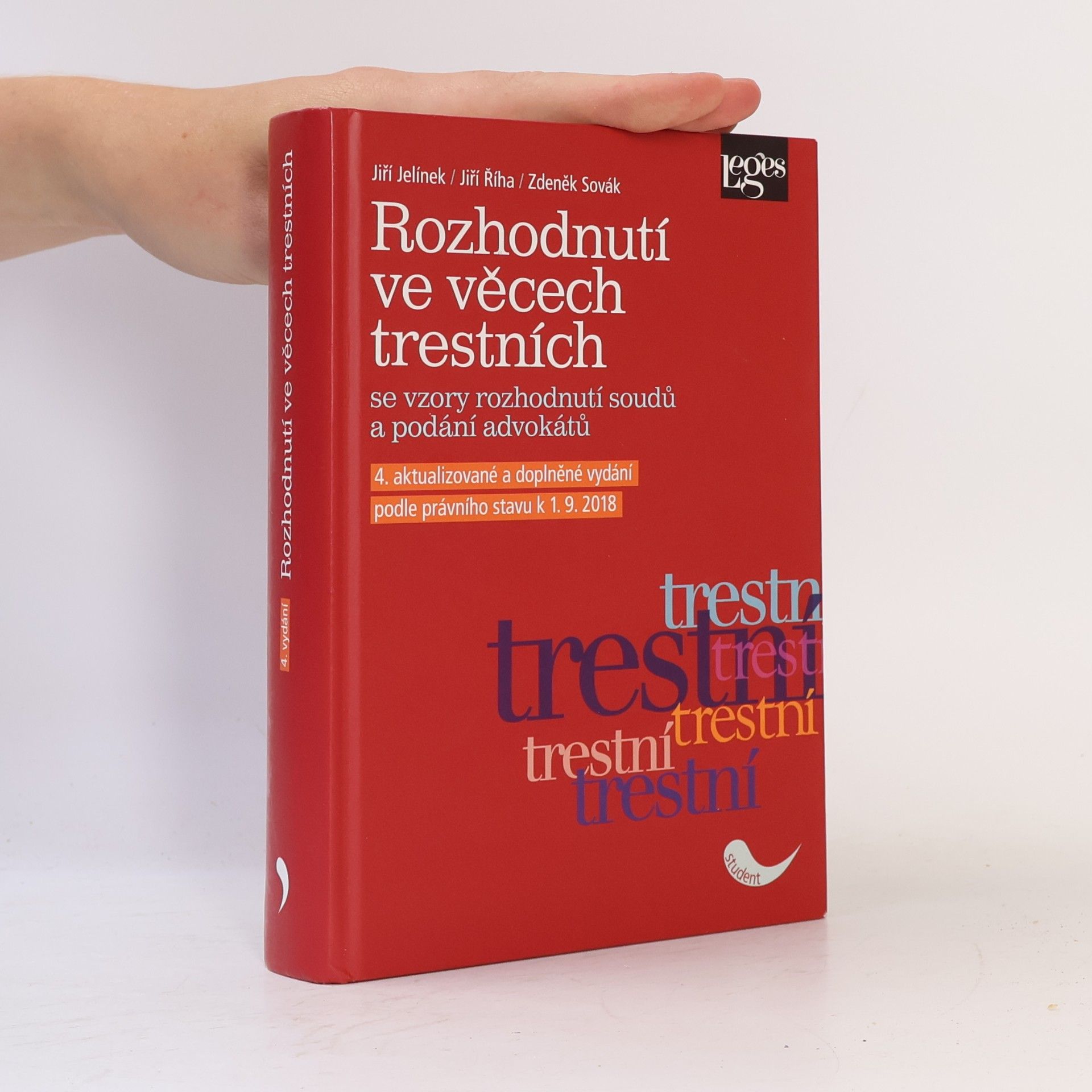 Jiří Jelínek Rozhodnutí ve věcech trestních : se vzory rozhodnutí soudů a podání advokátů