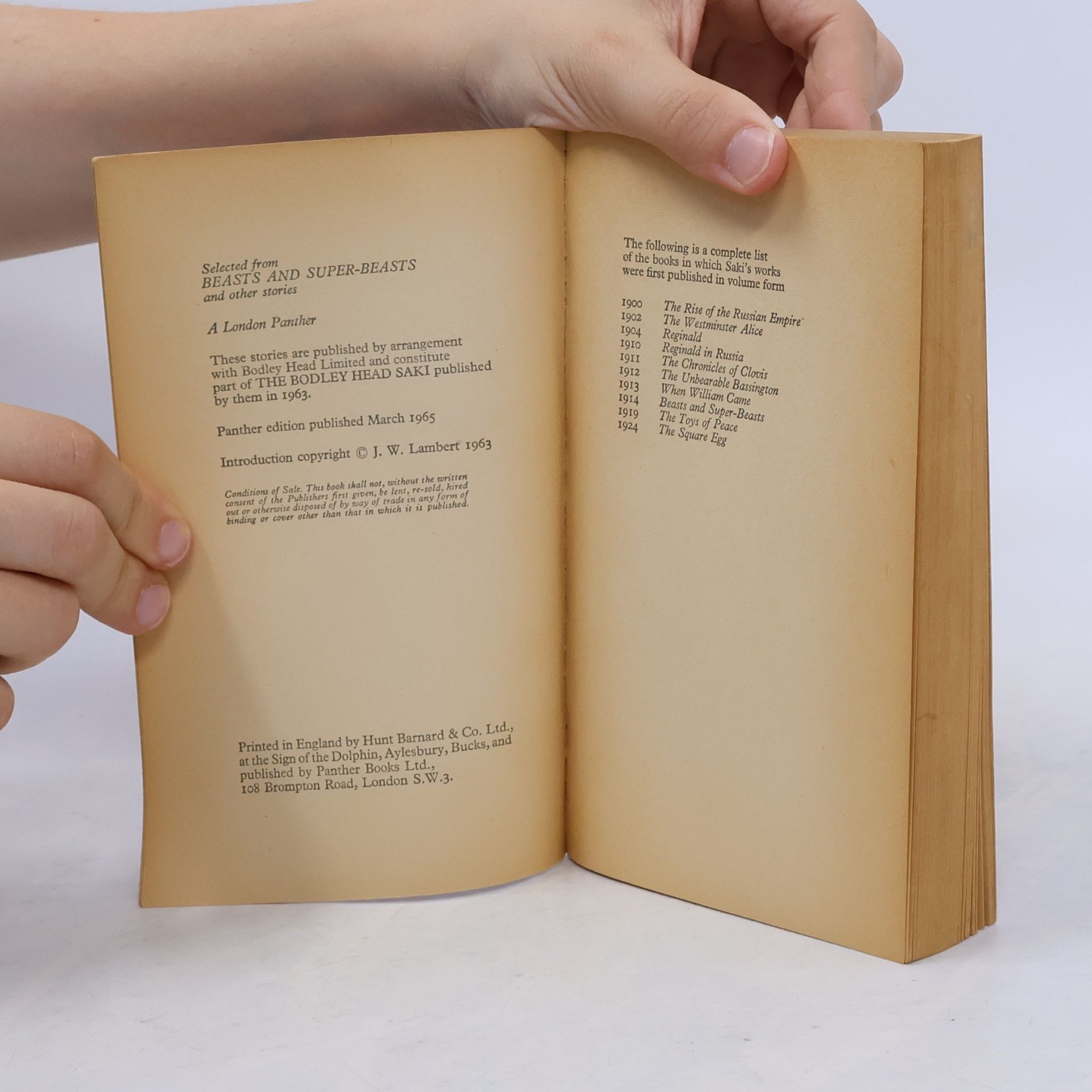 J W Lambert Selected from Beasts and Super-Beasts and Other Stories