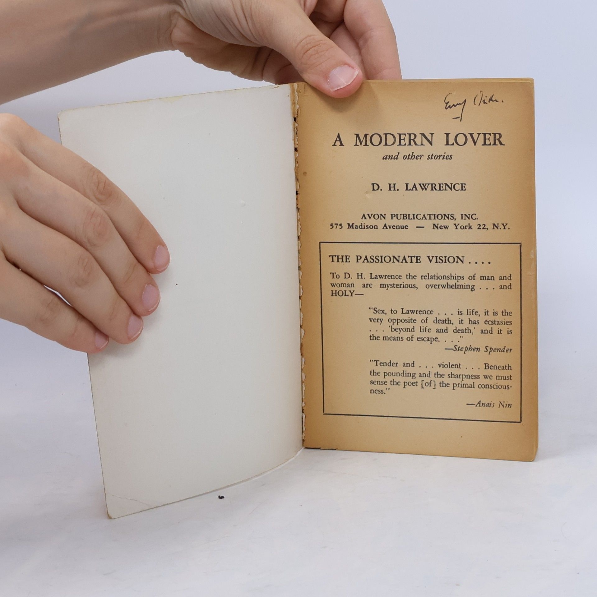 David Herbert Lawrence A modern Lover